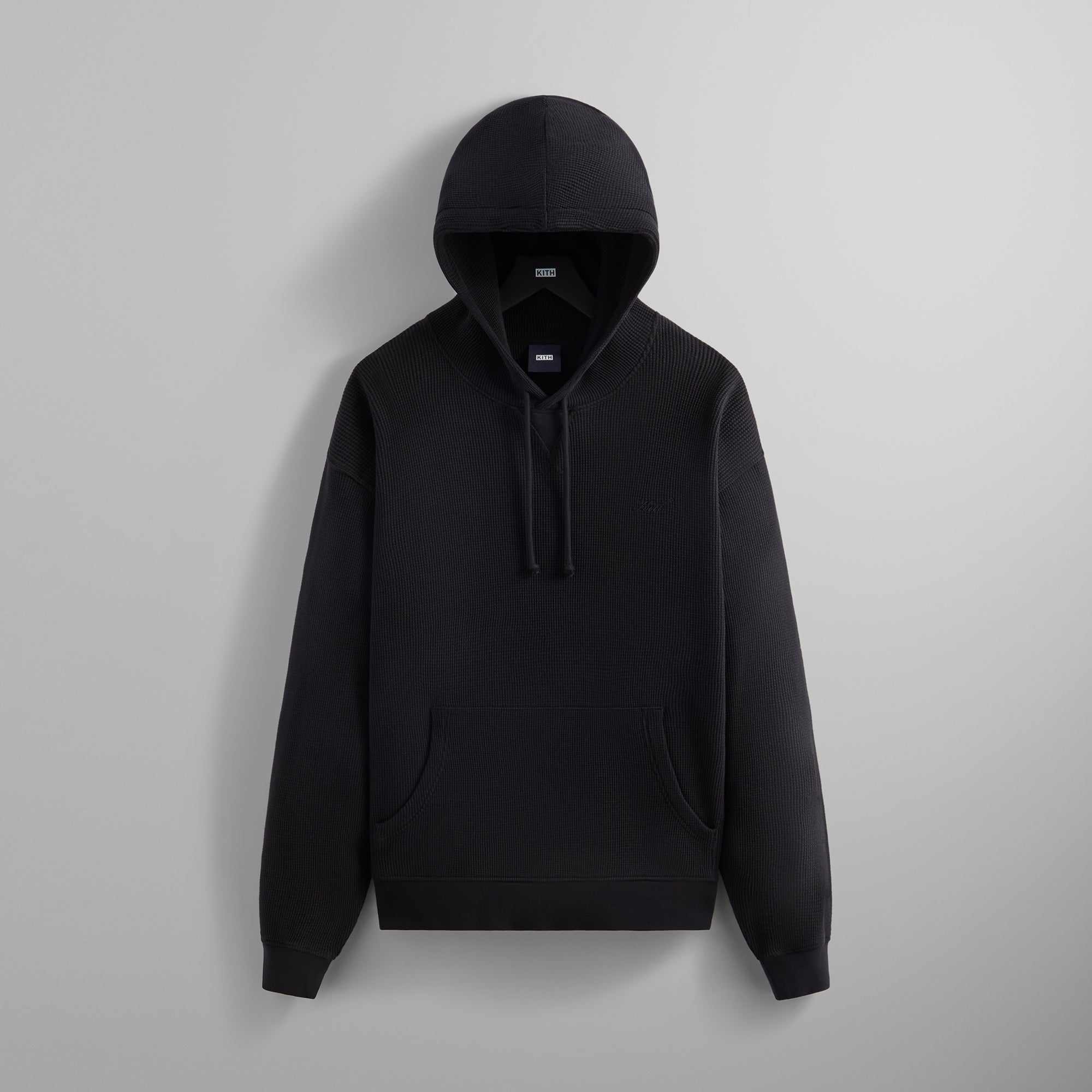 Kith Waffle Edson Hoodie - Black – Kith Europe