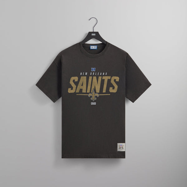 Men's Mitchell & Ness Black New Orleans Saints Washed Short Sleeve