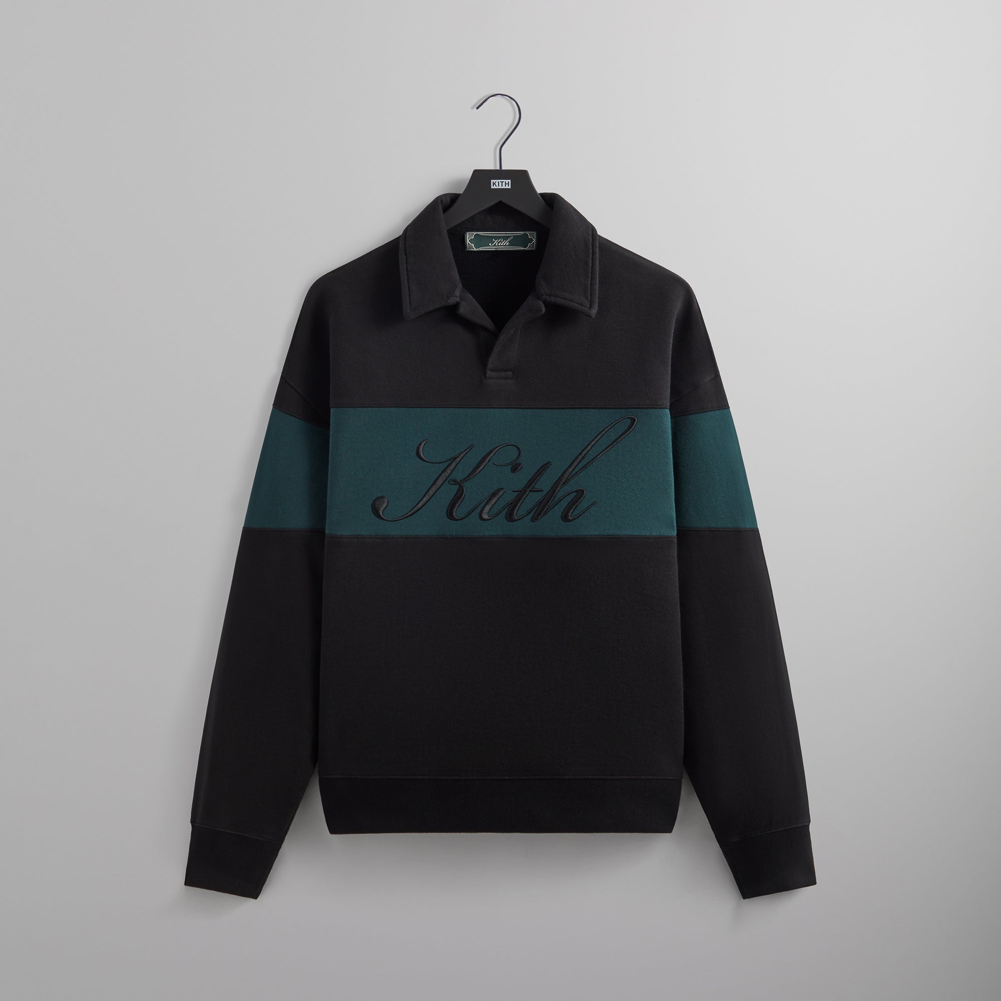 Kith Color Blocked Nelson Collared Pullover Black Kith Europe