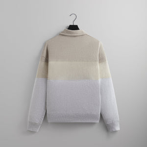 Kith Color-Blocked Nelson Collared Pullover - Light Heather Grey