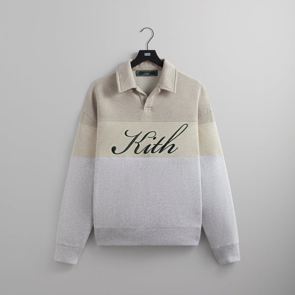 Kith Color Blocked Nelson Collared Pullover Light Heather Grey