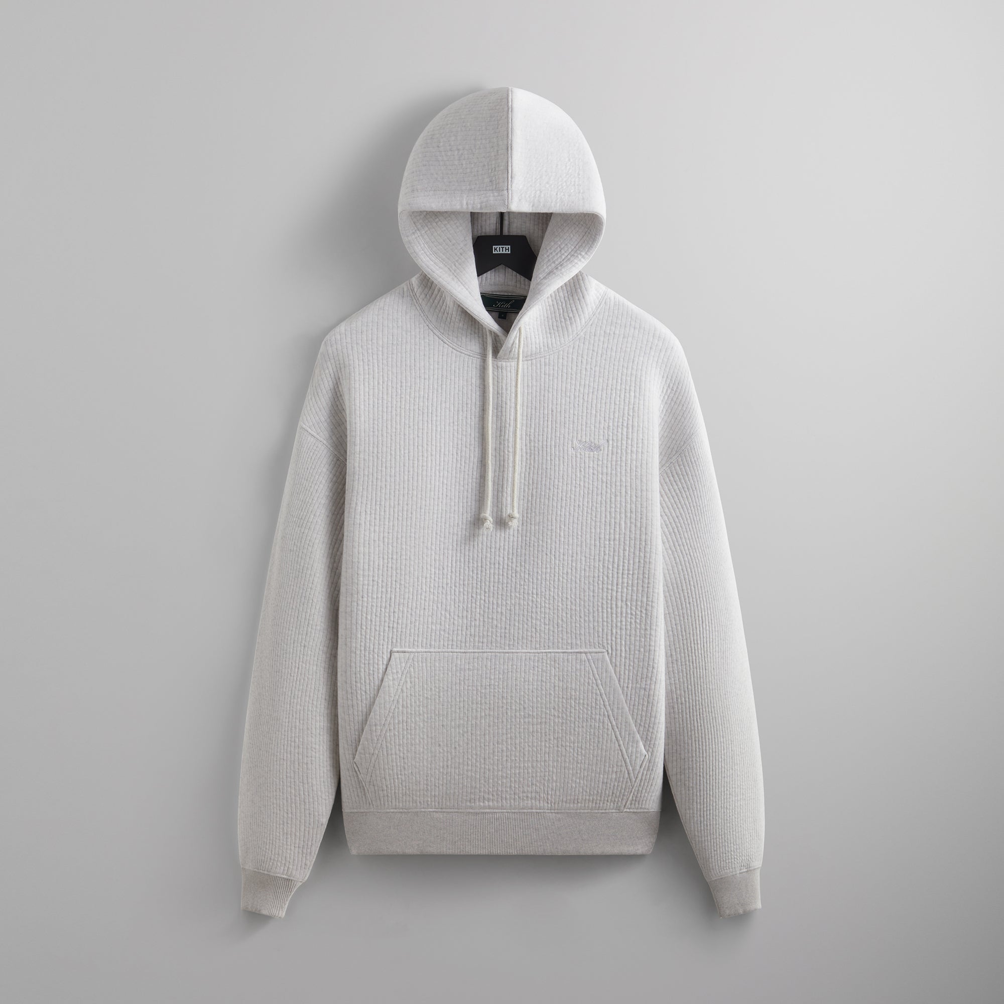 Kith Striped Interlock Williams III Hoodie - Light Heather Grey – Kith