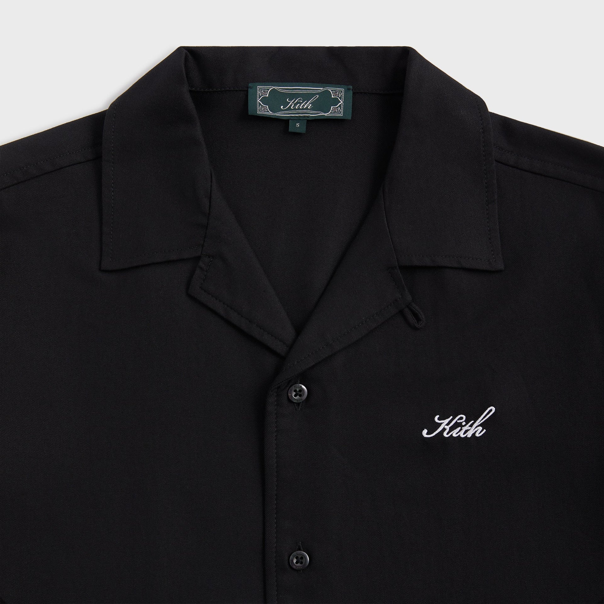 Kith Silk Cotton Thompson Camp Collar Shirt in Black