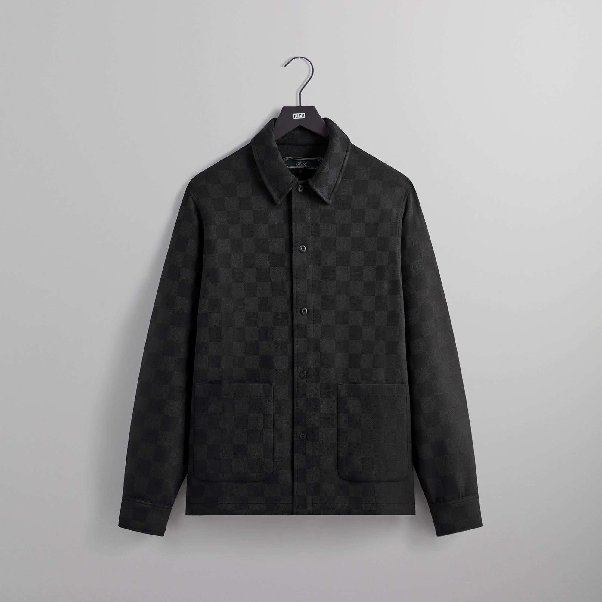 Kith Boxy Collared Overshirt - Black – Kith Europe