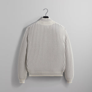 Kith Wyona Open Knit Full Zip Sweater - Light Heather Grey