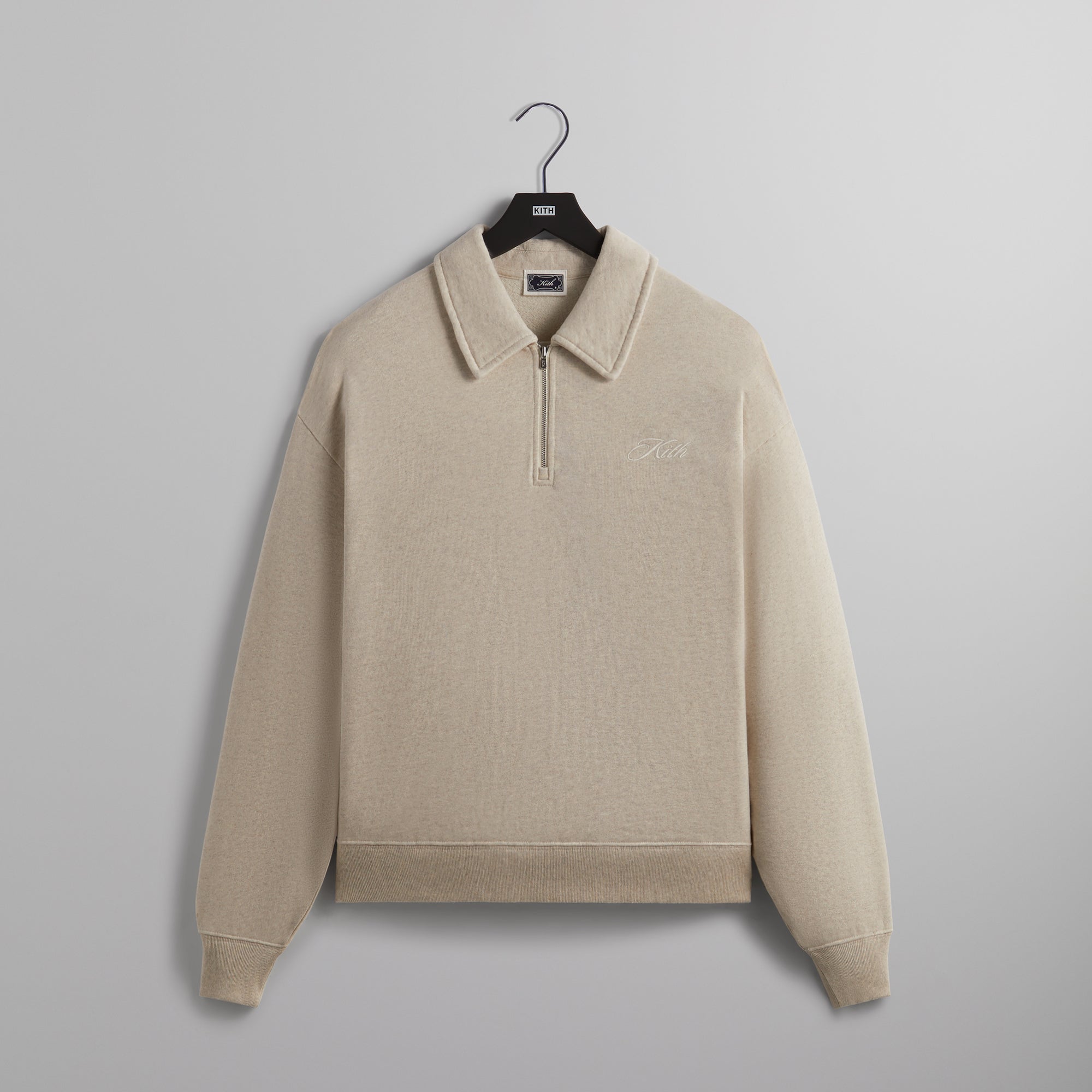 Kith Nelson Quarter Zip Rugby - Sandy Heather – Kith Europe