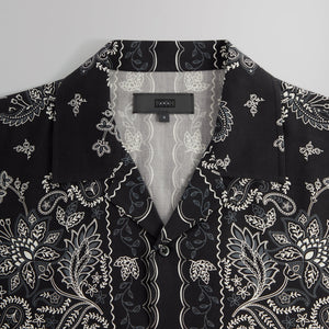 Kith 101 Vintage Floral Bandana Long Sleeve Thompson Shirt - Black PH