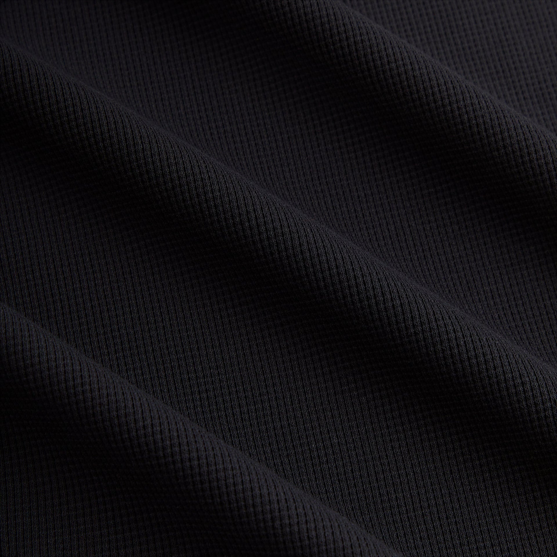 Kith Micro Waffle Drew Polo in Black