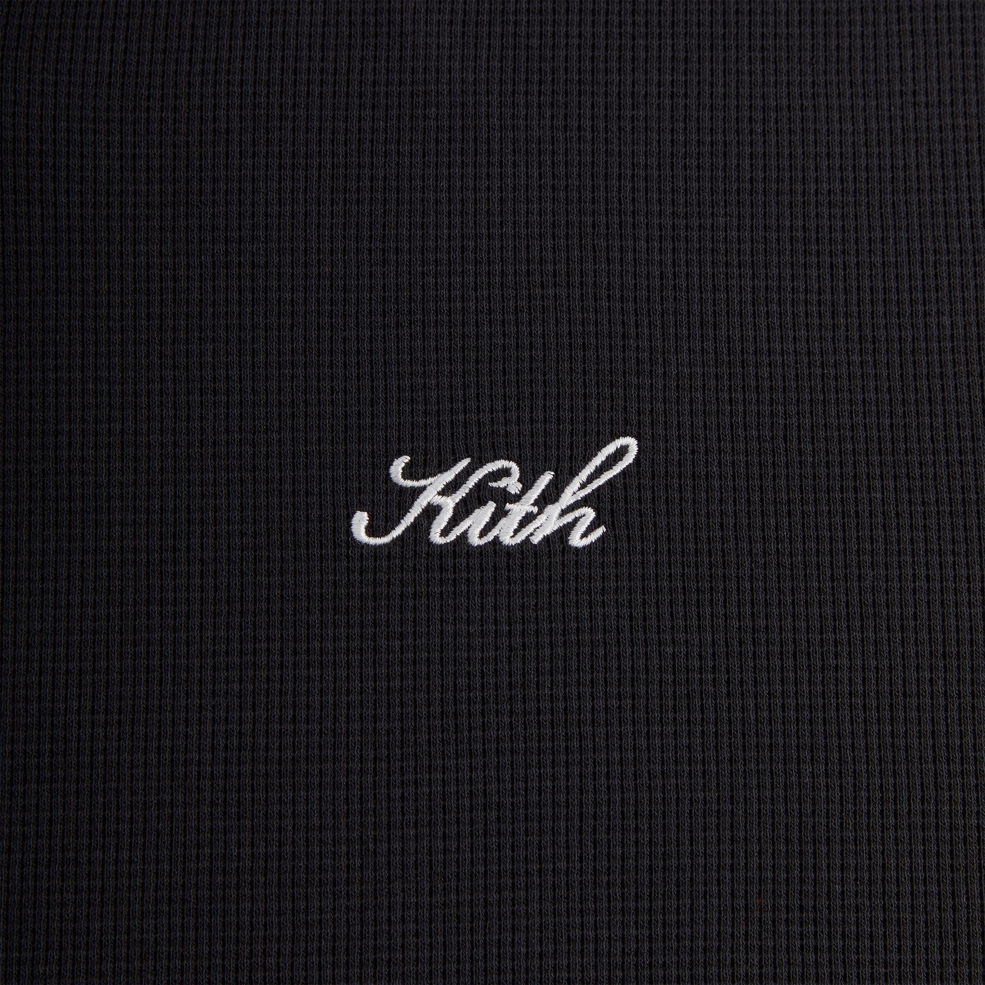 トップス Kith Micro Waffle Drew Polo 'Black' KHM032144-001-Front_c1f23178-