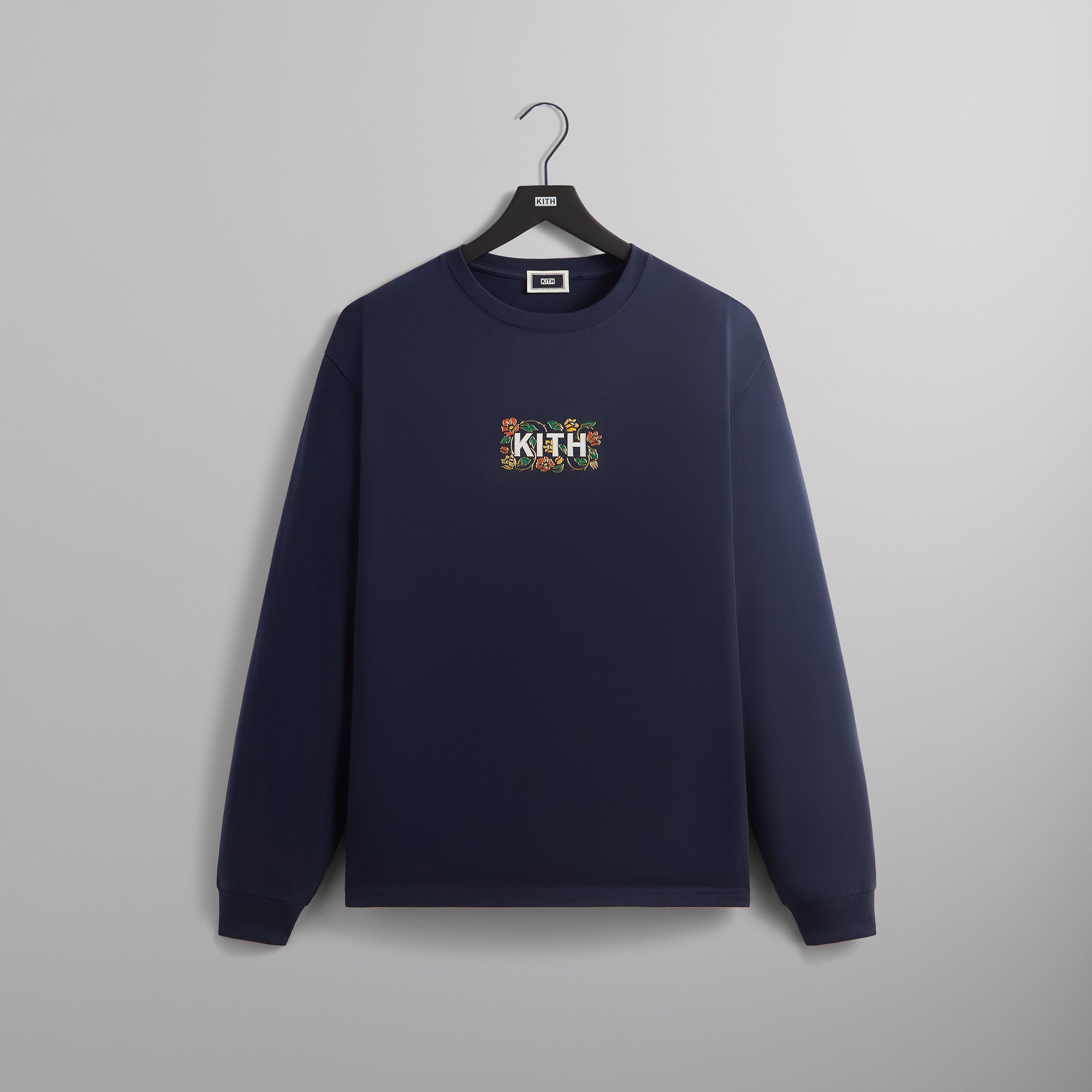 Kith Floral Classic Logo Long Sleeve Tee - Nocturnal – Kith Europe