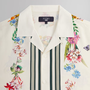 Kith for New York Botanical Garden Floral Border Long Sleeve Thompson Shirt - White