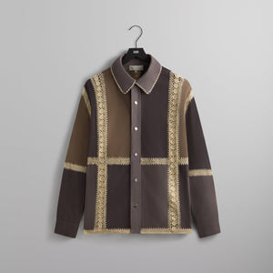 Kith Suede Combo Boxy Collared Overshirt - Hematite PH