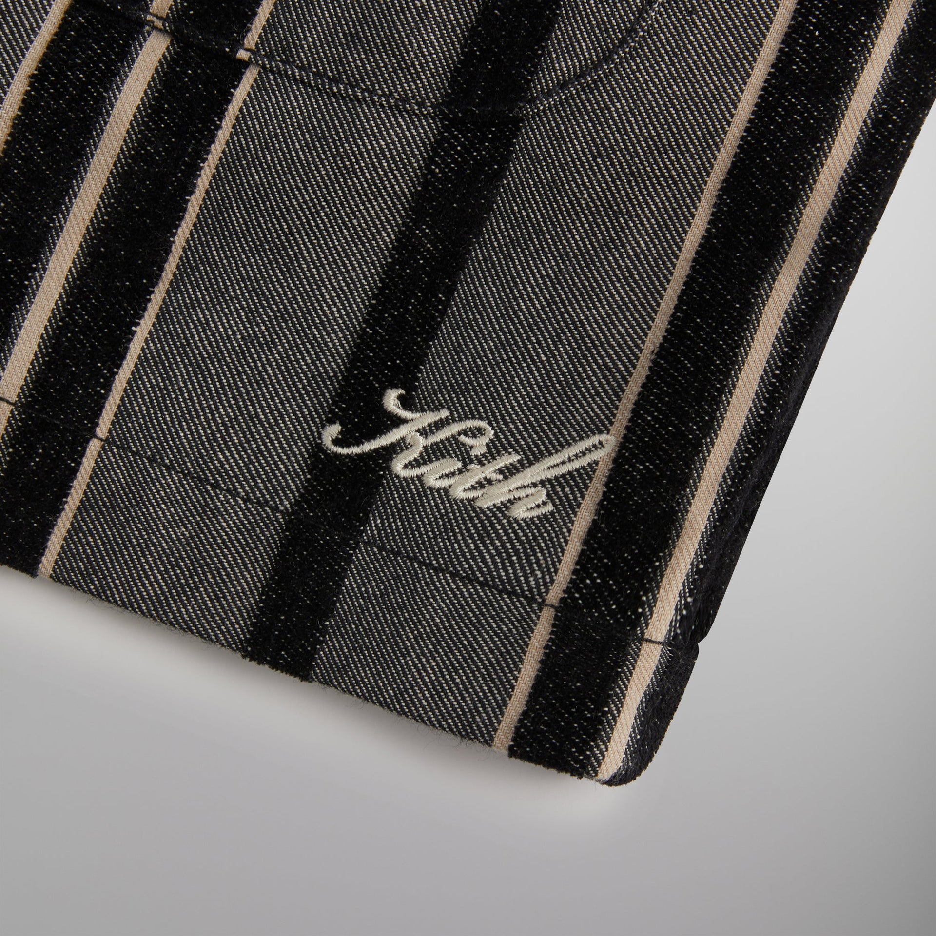 Kith Striped Flannel Boxy Collared Overshirt - Black