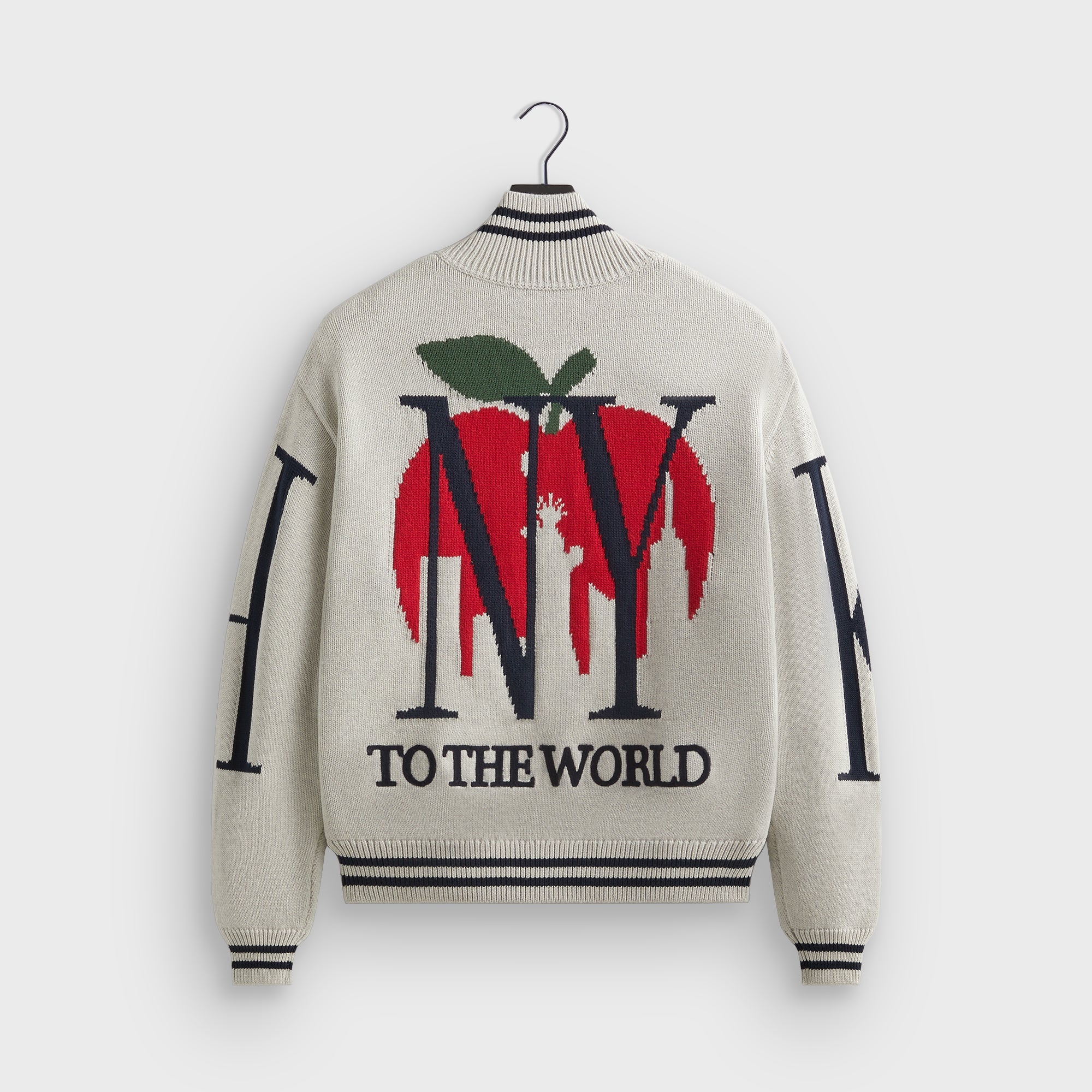 Kith Big Letter New York Wyona Full Zip Sweater - Light Heather