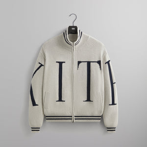 Kith Big Letter New York Wyona Full Zip Sweater - Light Heather Grey