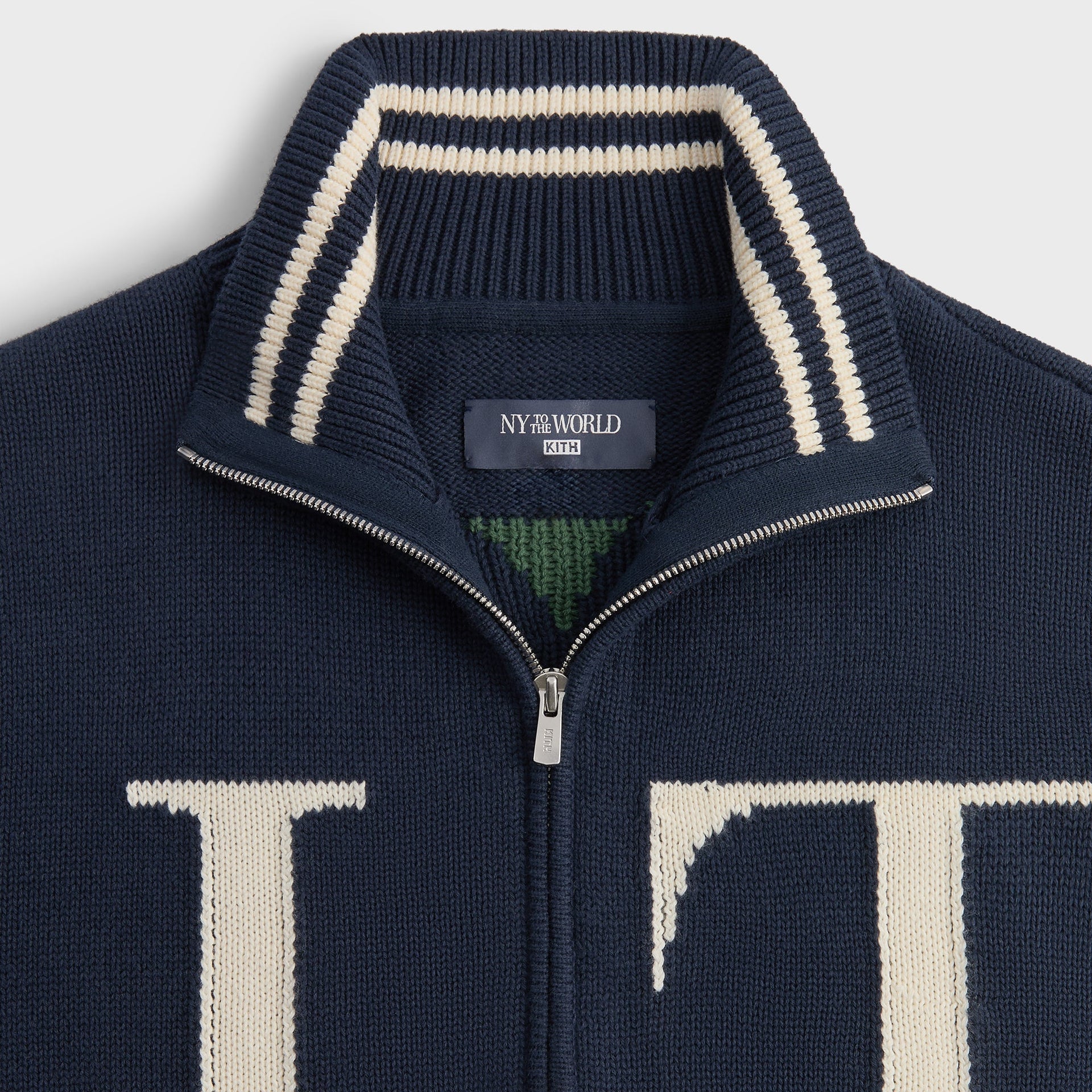 Kith Big Letter New York Wyona Full Zip Sweater - Nocturnal