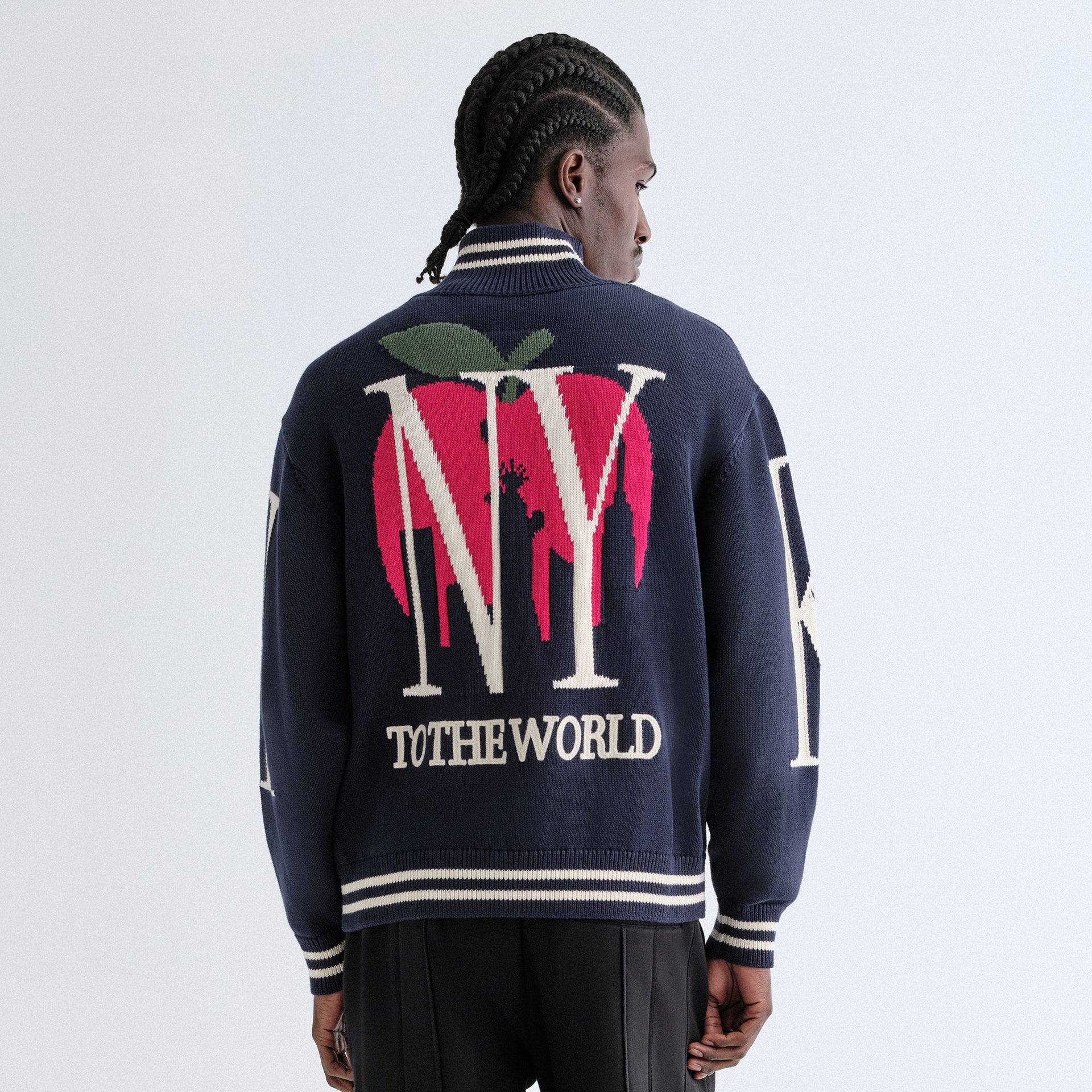 Kith Big Letter New York Wyona Full Zip Sweater - Nocturnal
