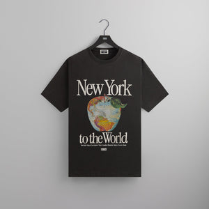 Kith NY to the World Apple Globe Vintage Tee - Black