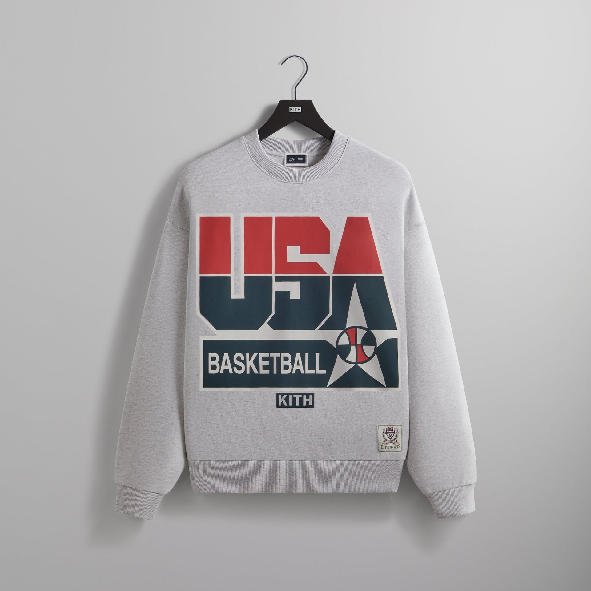 Kith for USA Basketball Legend Vintage Nelson Crewneck - Light Heather Grey