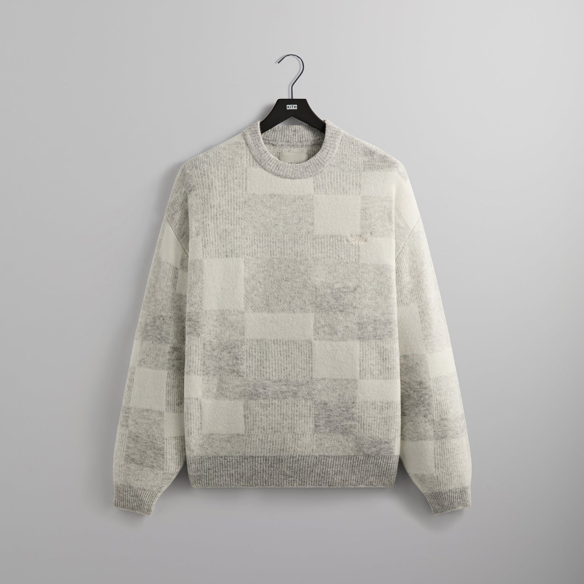 Kith Lewis Check Sweater - Light Heather Grey PH