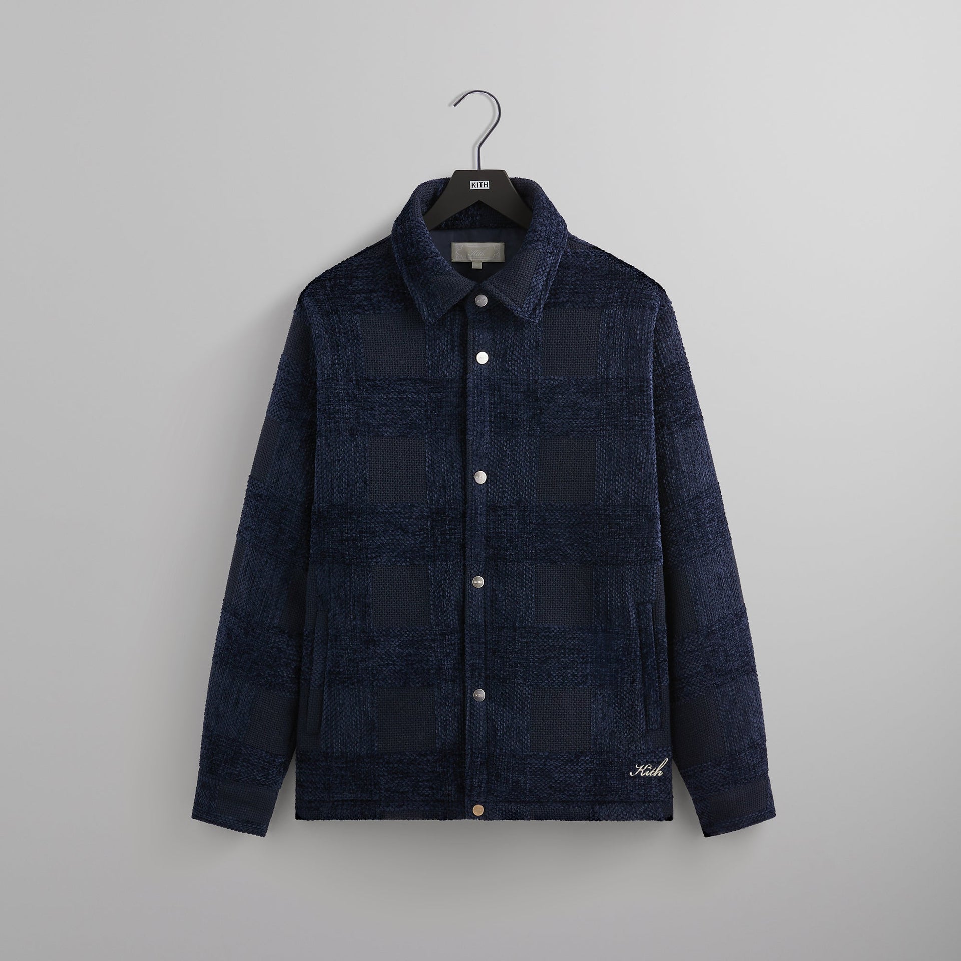 Kith Chenille Plaid Brixton Puffed Shirt Jacket - Nocturnal