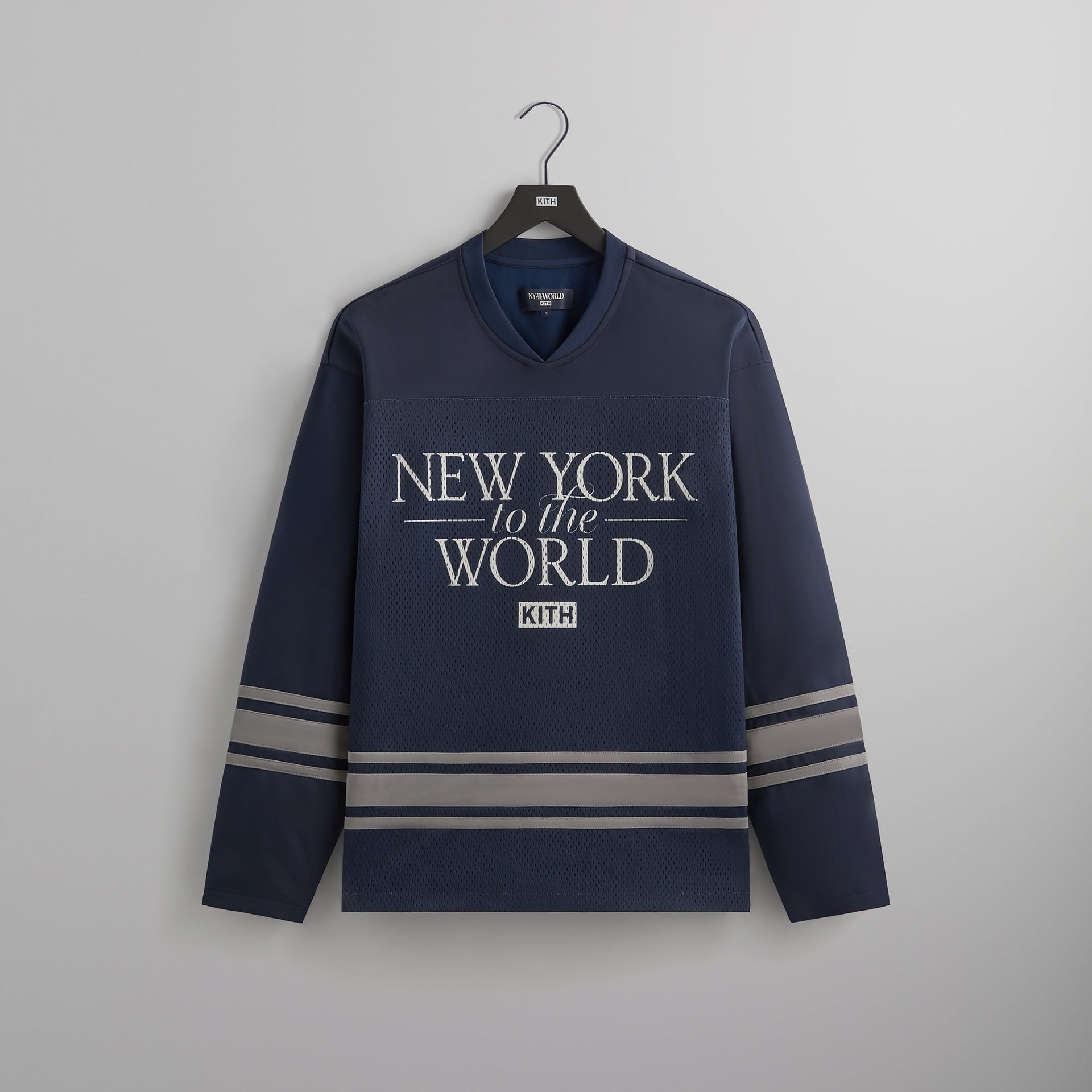 Kith NY to the World Big Apple Malik Long Sleeve Mesh Jersey - Nocturnal