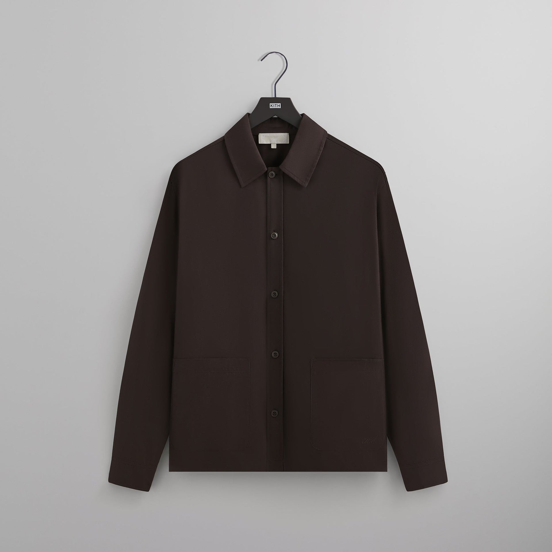 Kith Silk Cotton Long Sleeve Boxy Collar Overshirt - Incognito