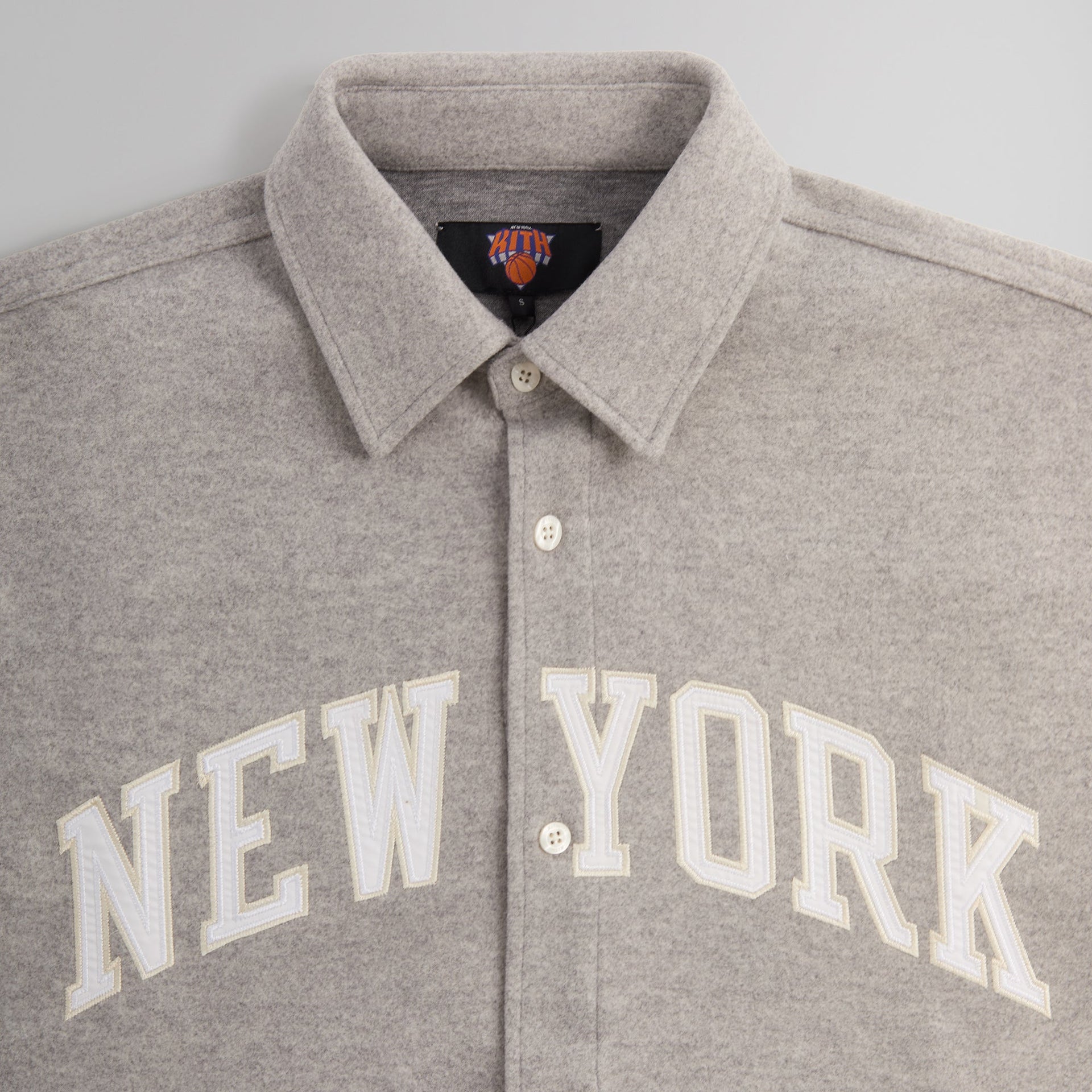 Kith for the New York Knicks Felted Jersey Apollo Shirt - Medium Heather Grey