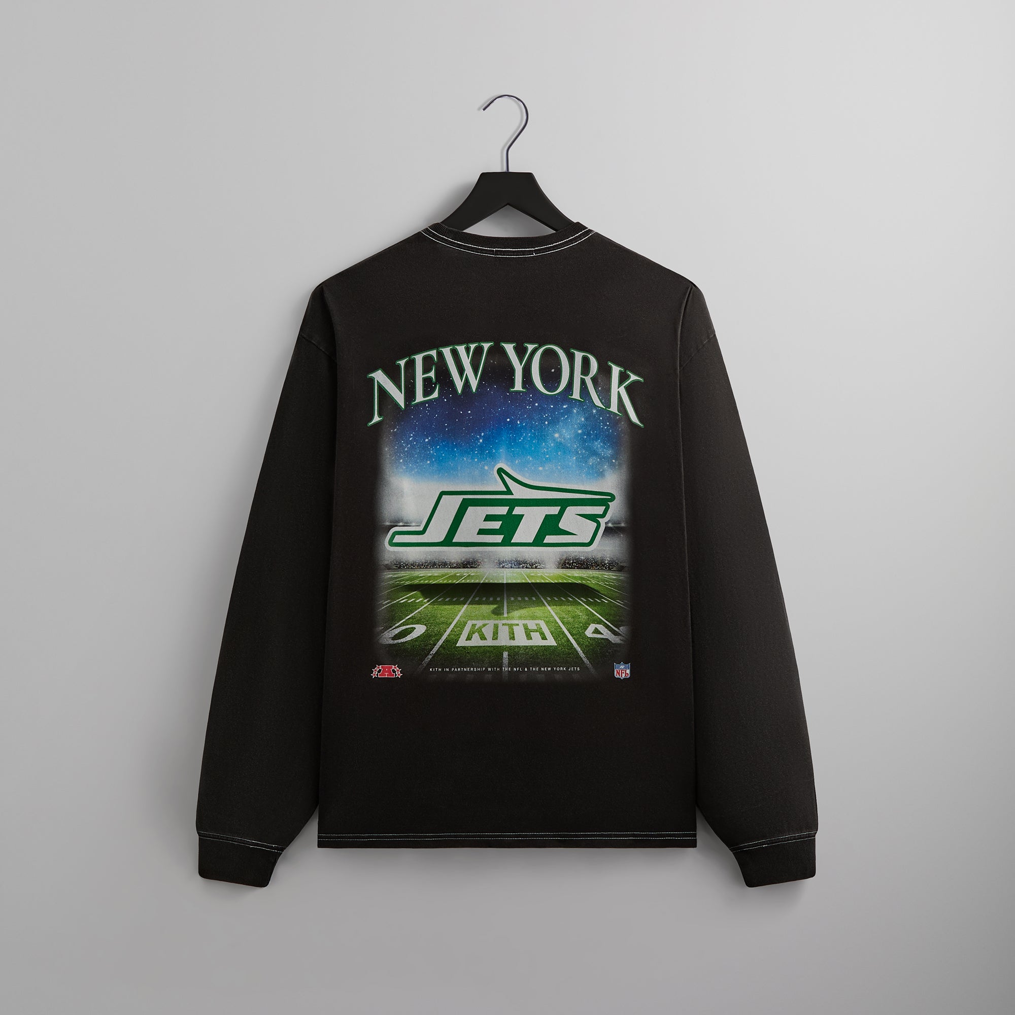 Kith 47 for the NFL Jets Vintage Long Sleeve Tee Black Kith Europe