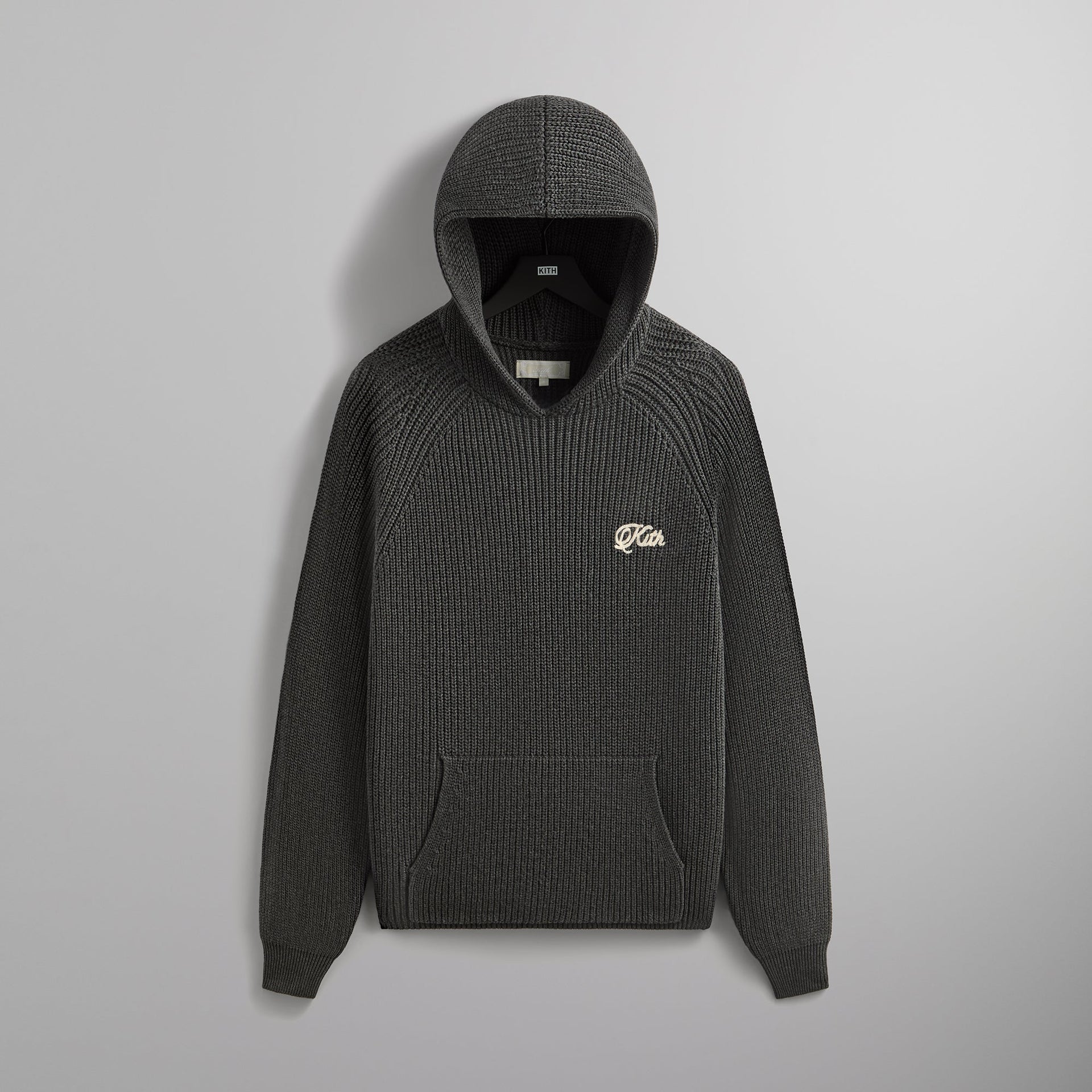 Kith Knit Miles Hoodie - Dark Heather Grey