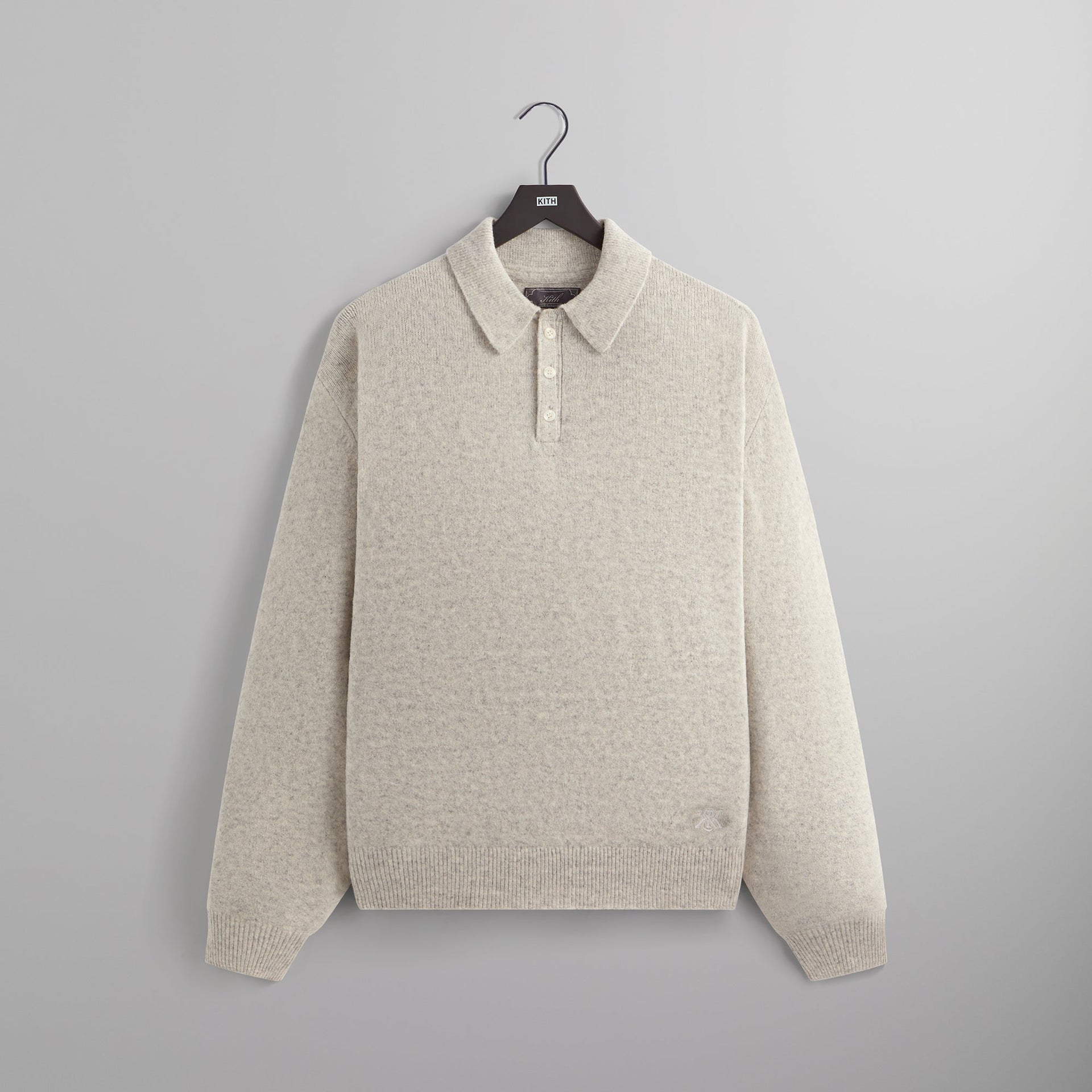 Kith Boucle Harmon Rugby Pullover Sweater - Light Heather Grey