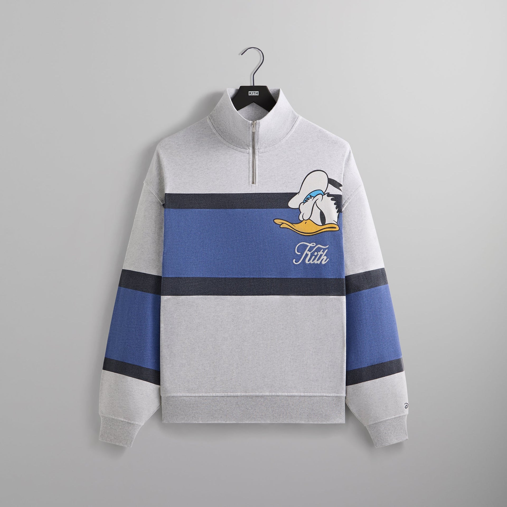 Disney | Kith for Donald Duck Quarter Zip Fleece Wyona Sweatshirt - Light Heather Grey PH