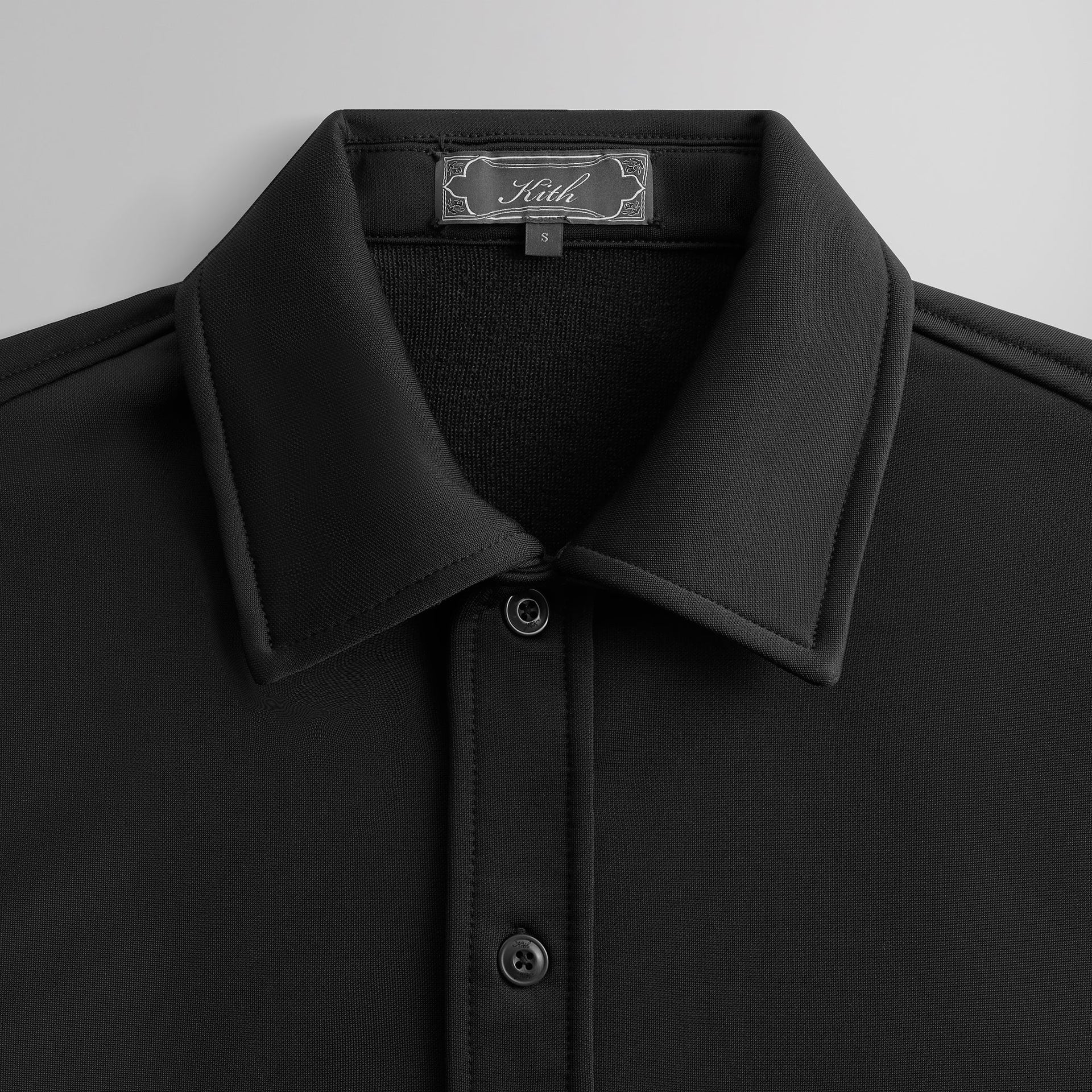 Kith Long Sleeve Boxy Collared Overshirt - Black