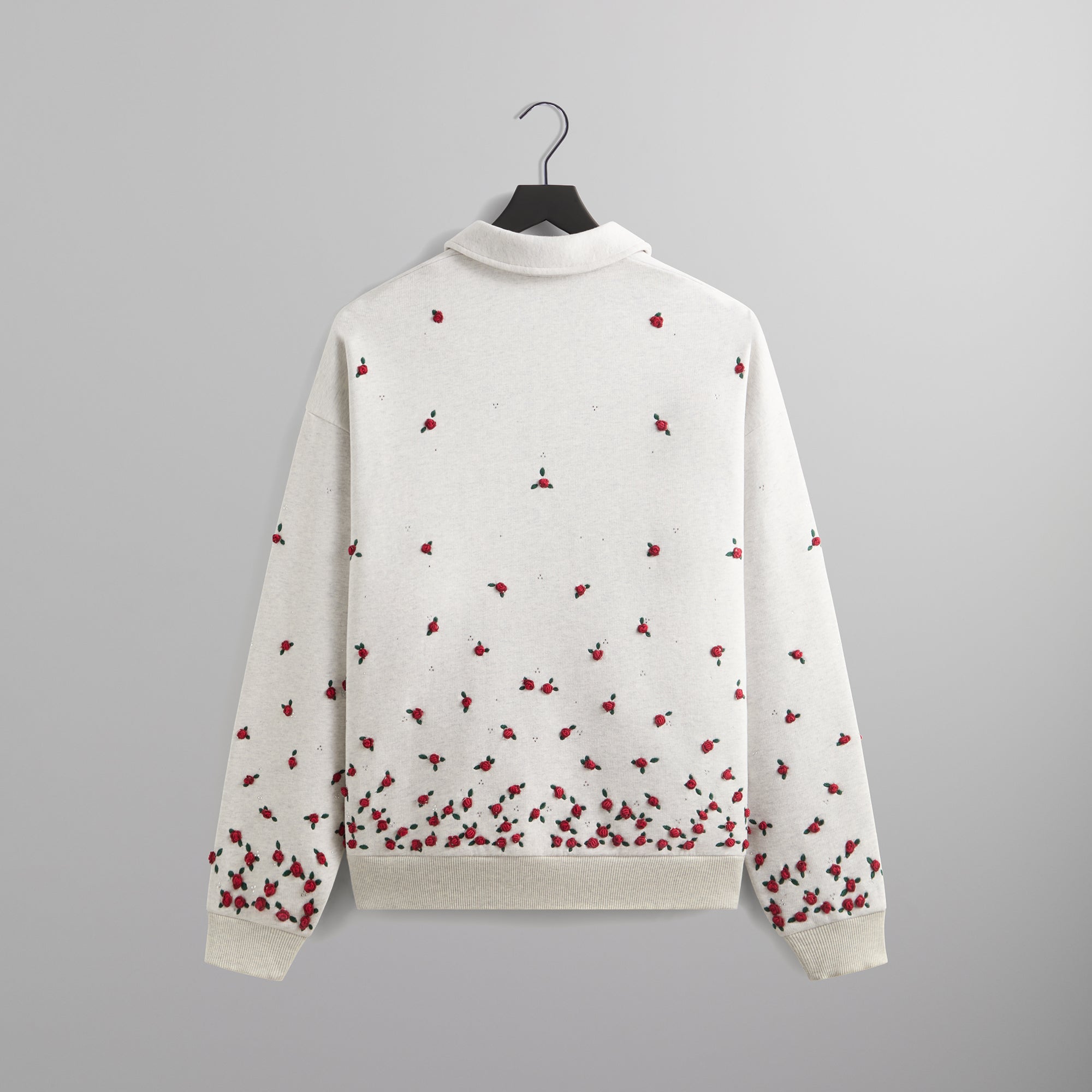 Kith Floral Ombre Nelson Collared Pullover - Light Heather