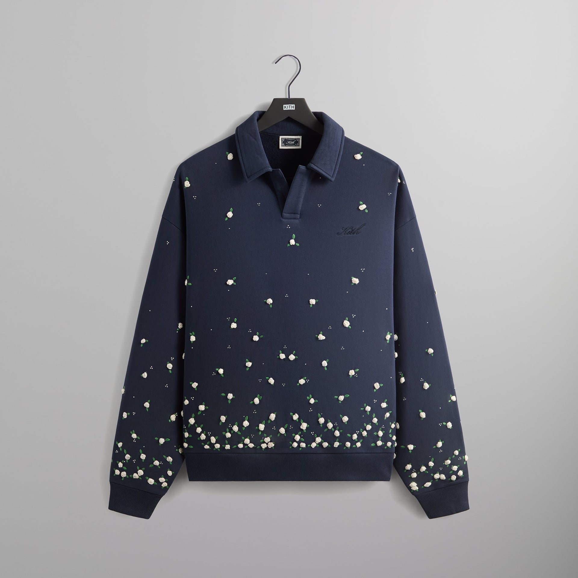 Kith Floral Ombre Nelson Collared Pullover - Nocturnal