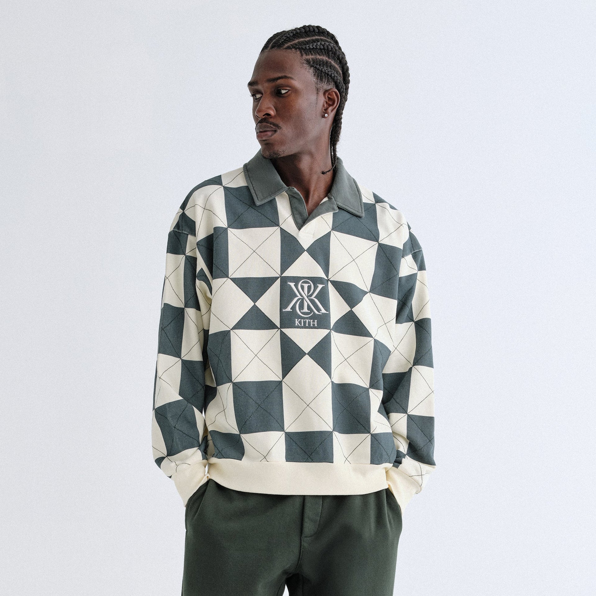 Kith Geo Quilted Nelson Rugby - Sandrift