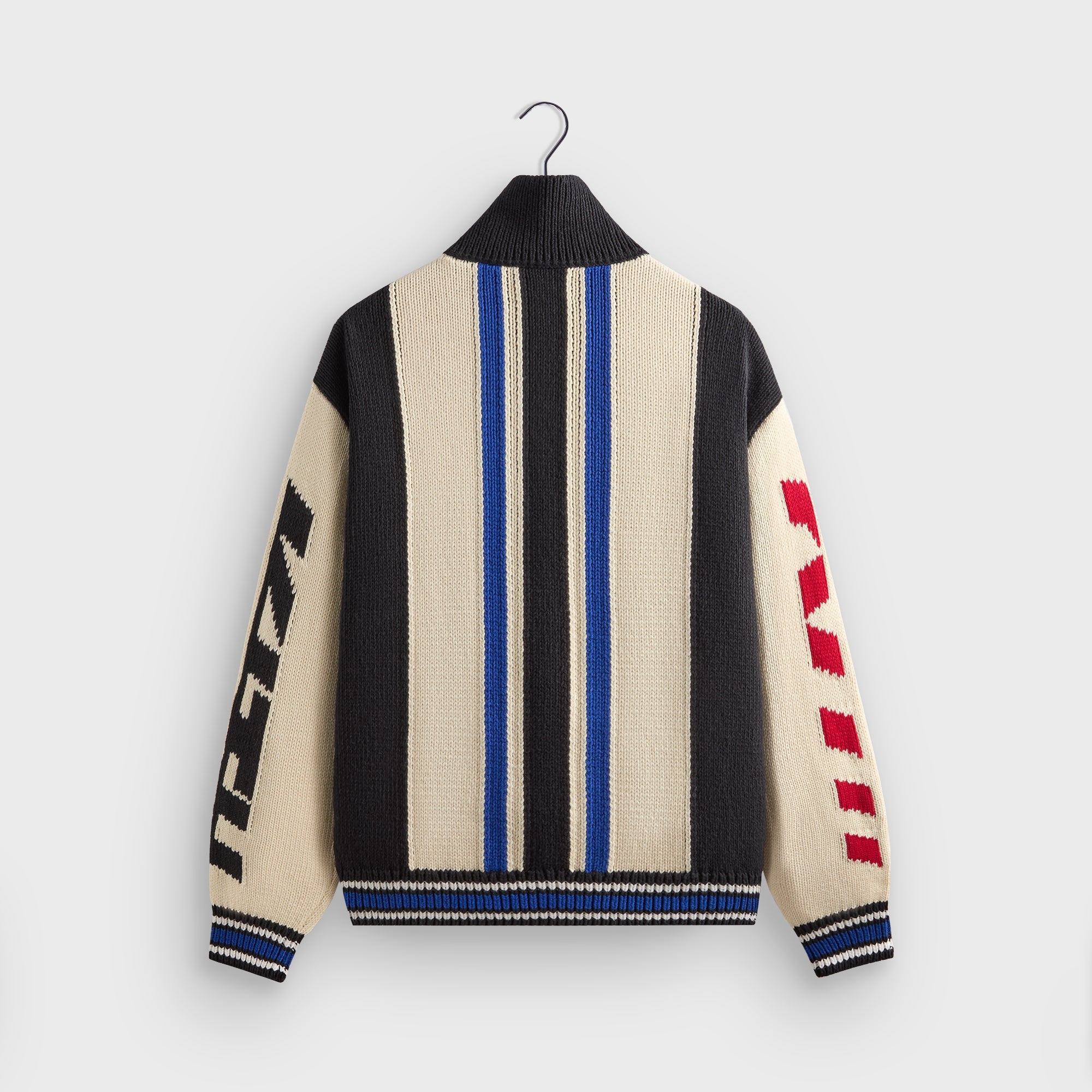 Kith Color-Blocked Moto Full Zip Wyona Sweater - Sandrift – Kith