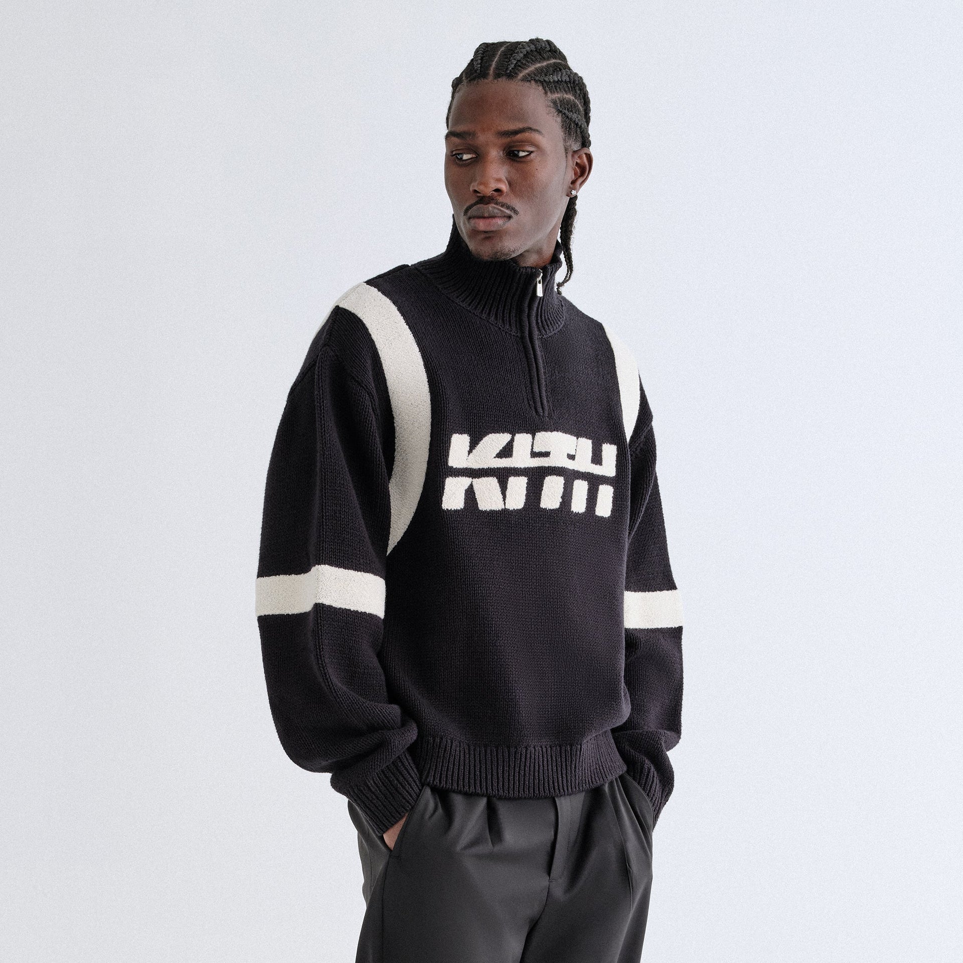 Kith Racer Quarter Zip Wyona Sweater - Black