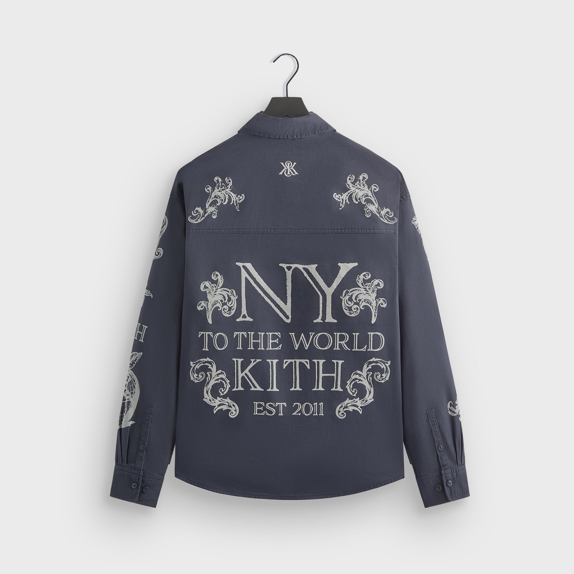 kith NYアート刺繍グラフィックシャツ Kith NY Symbols Graphic Apollo Shirt - Nocturnal – Kith Europe