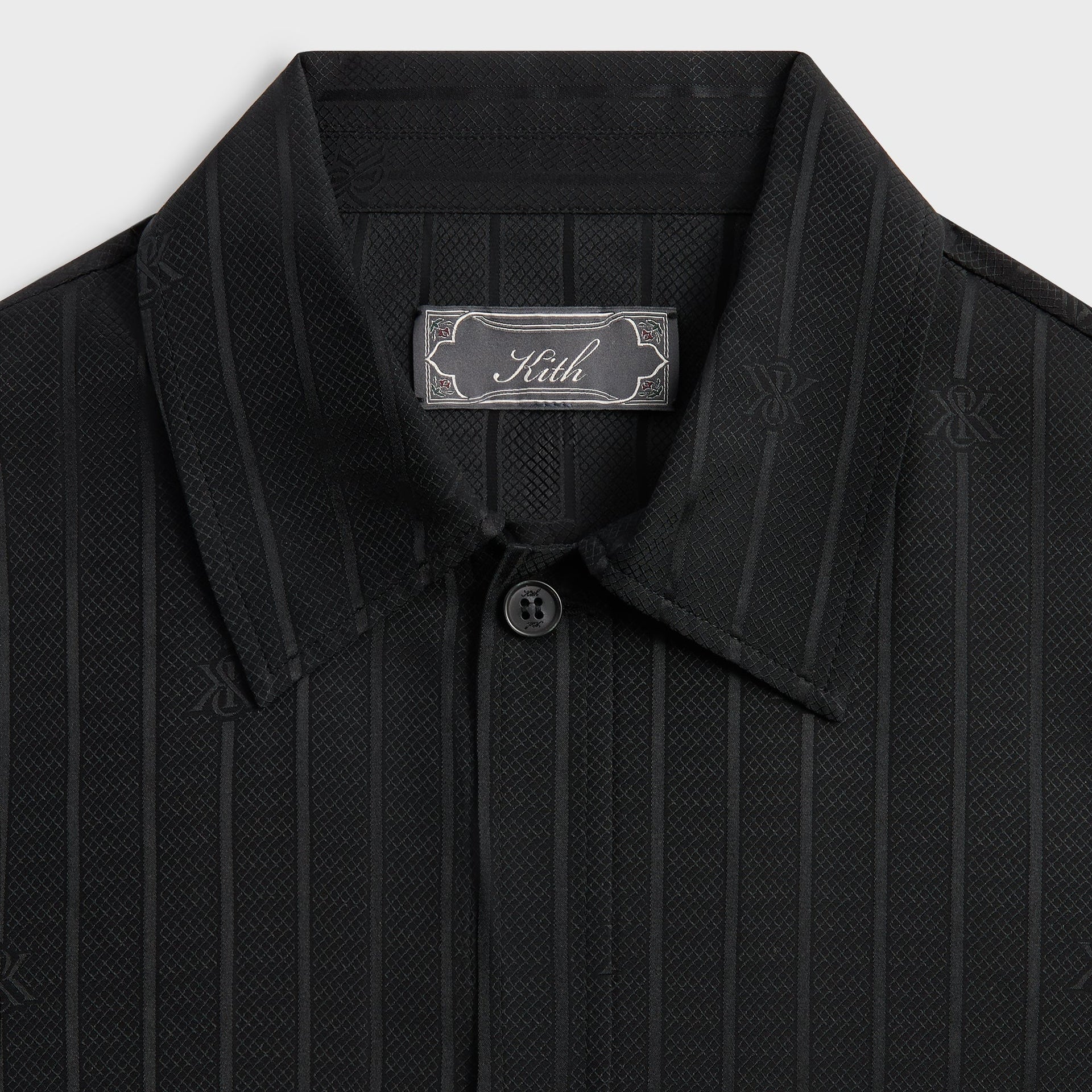 Kith Crest Logo Boxy Collared Overshirt - Black PH