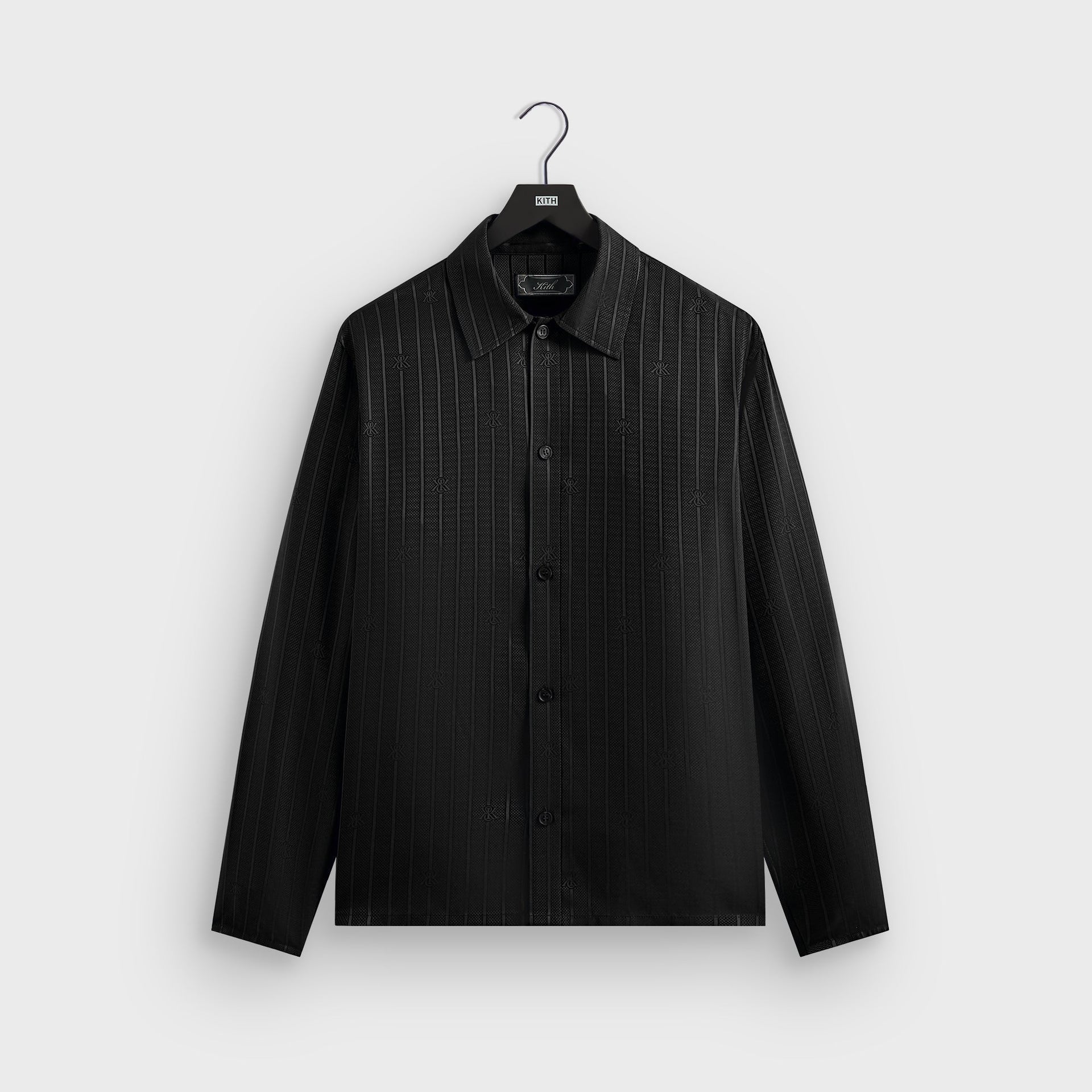 Kith Crest Logo Boxy Collared Overshirt - Black PH