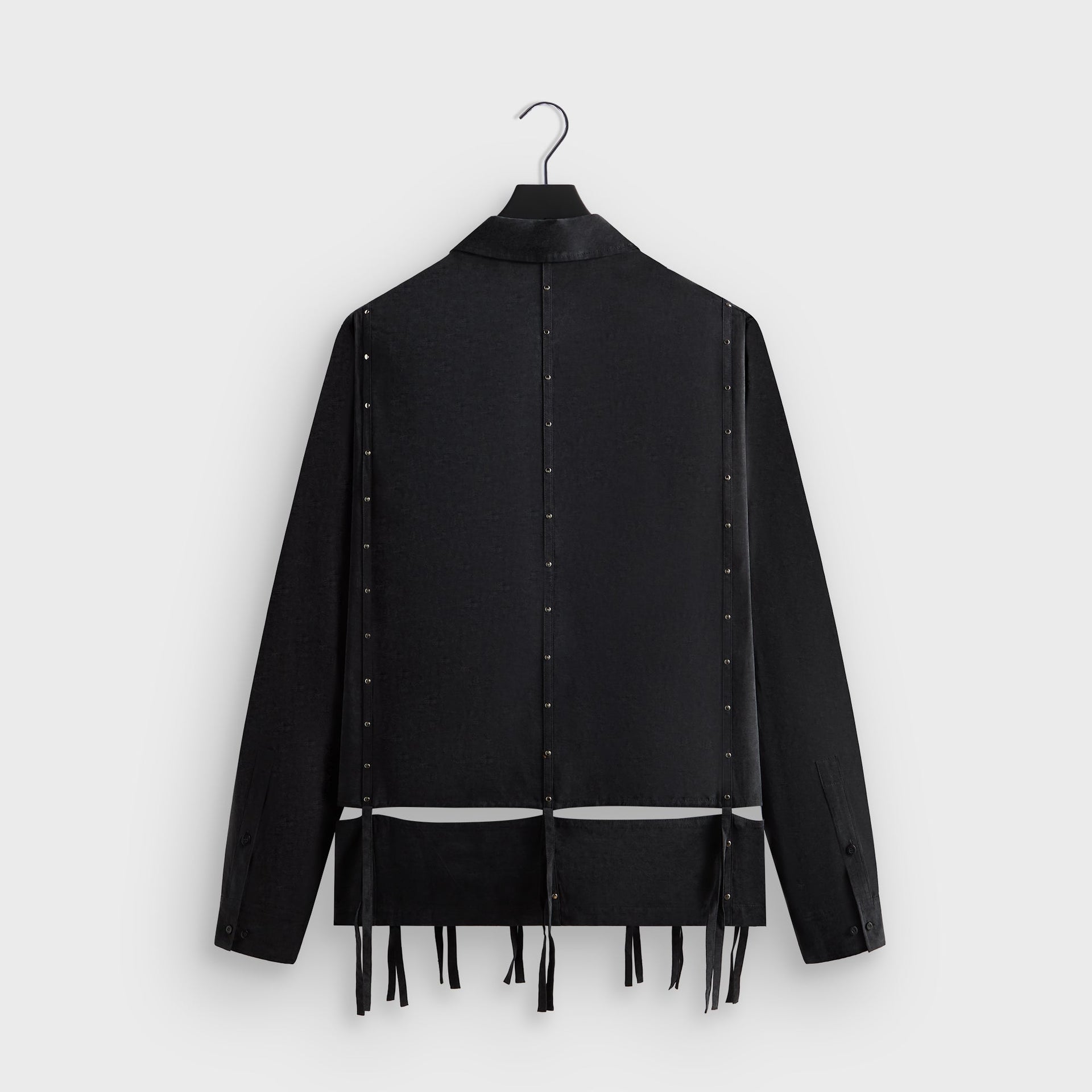&Kin Ribbon Long Sleeve Boxy Collared Overshirt - Black PH