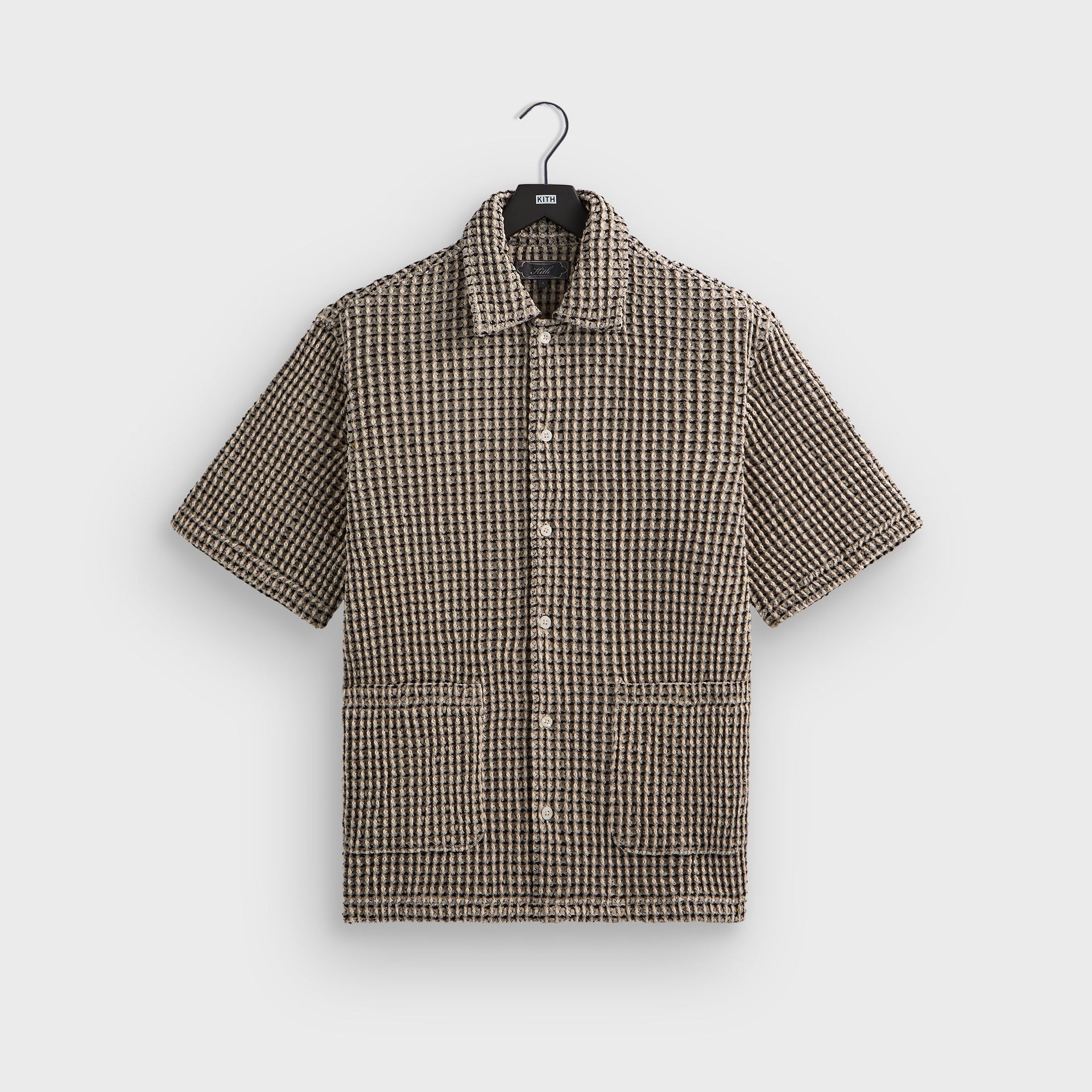 Kith Geometric Diamond Short Sleeve Boxy Collared Overshirt - Black PH