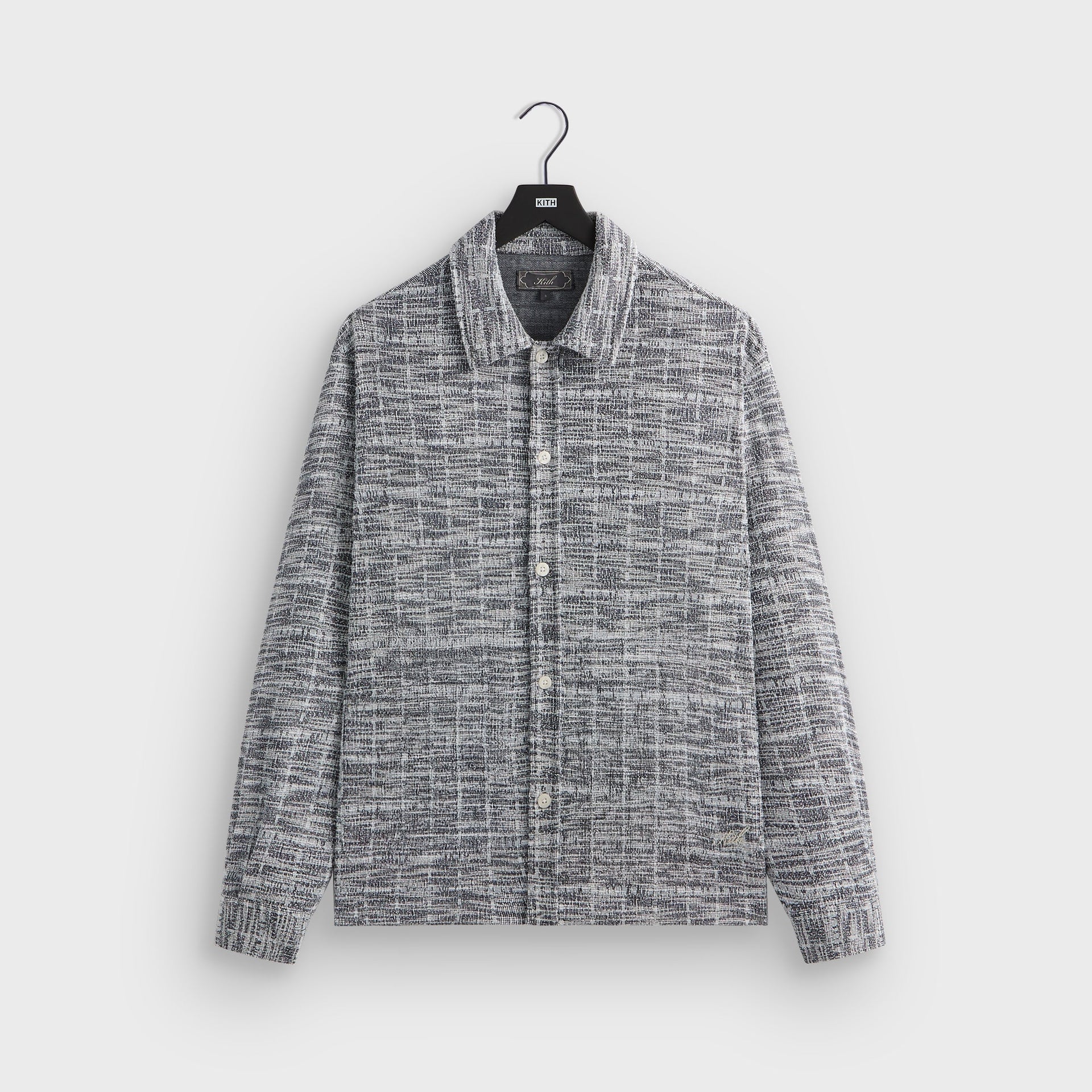 Kith Tweed Long Sleeve Boxy Collared Overshirt - Nocturnal PH