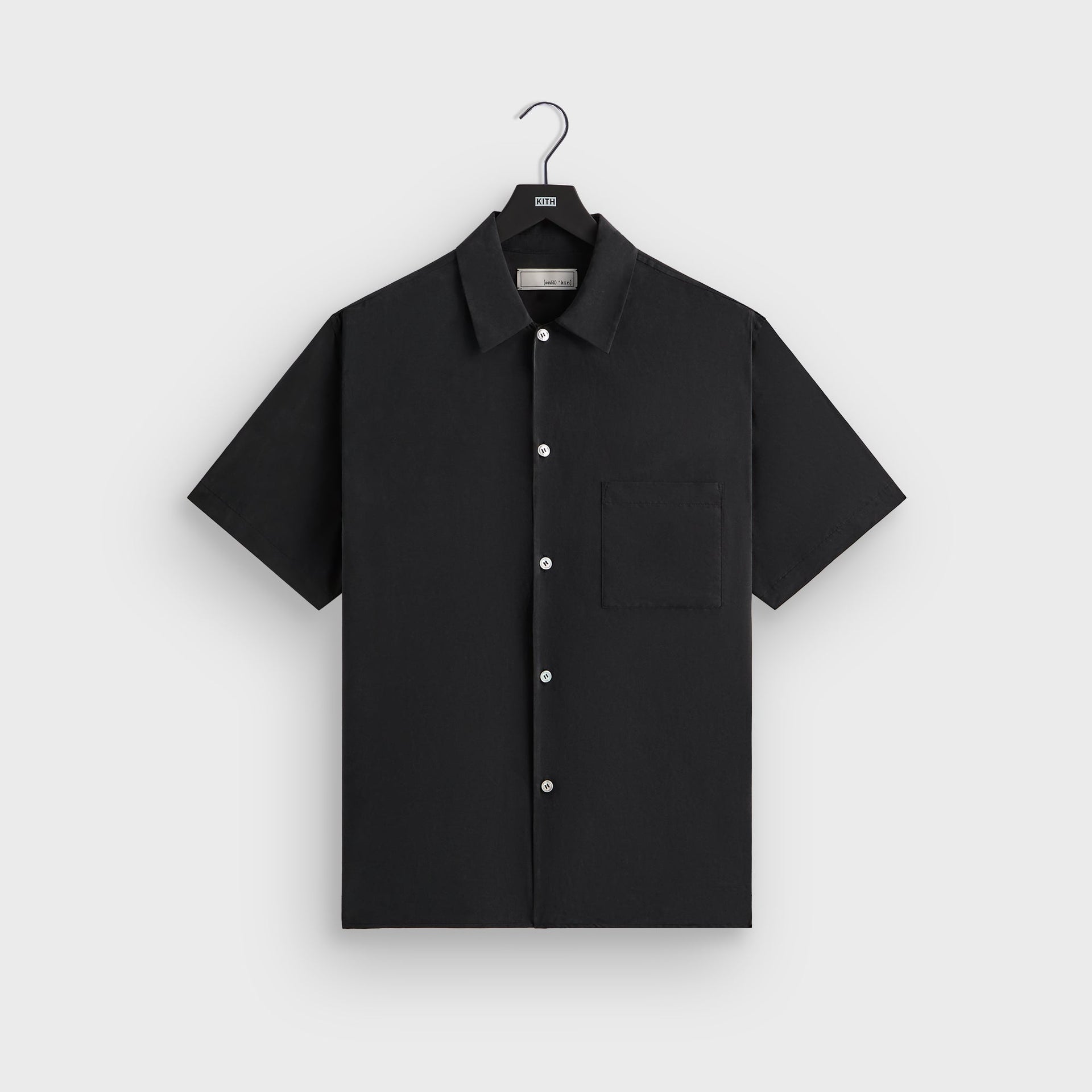 &Kin Silk Habotai Beckham Buttondown - Black PH