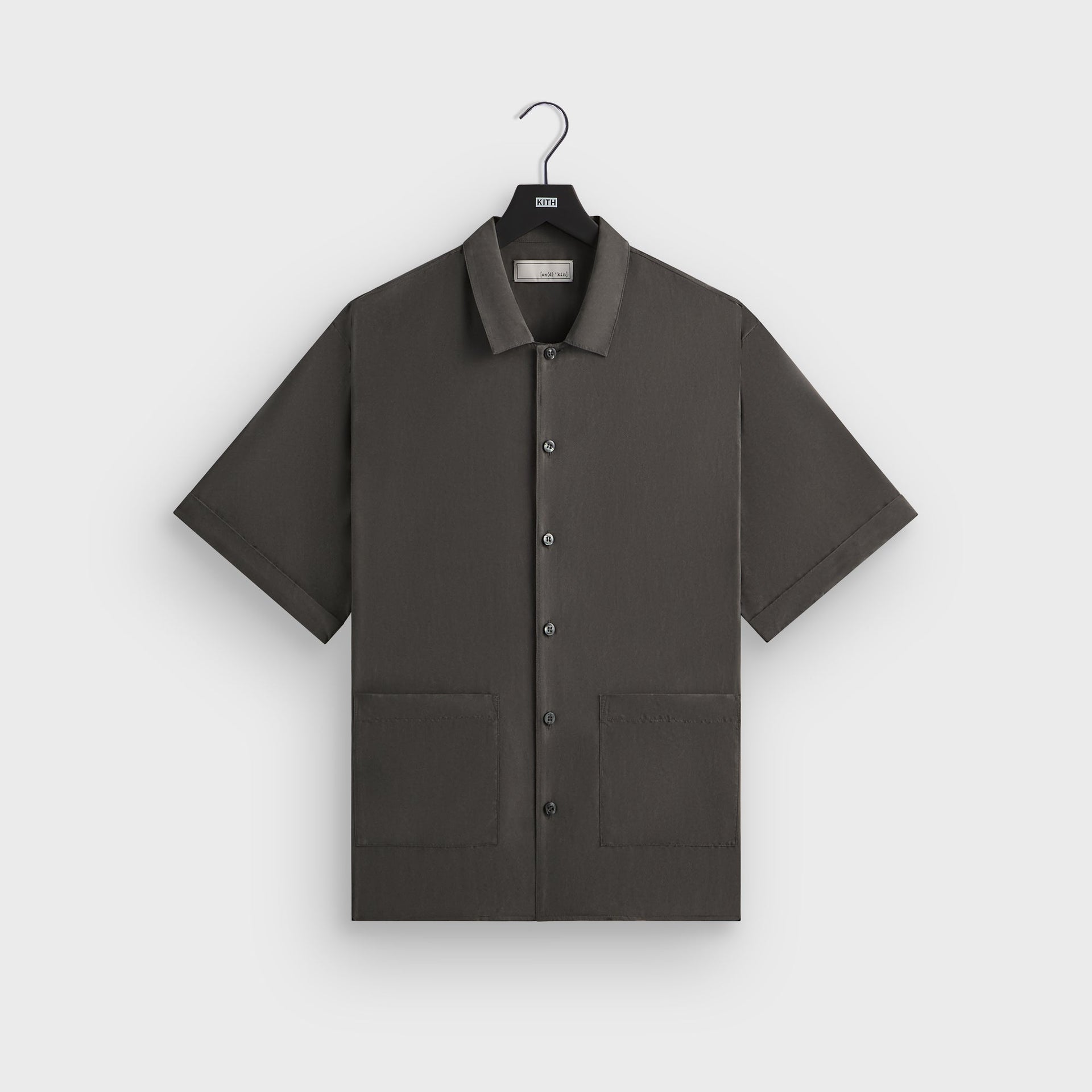 &Kin Silk Habotai Short Sleeve Reade Shirt -  Somber PH
