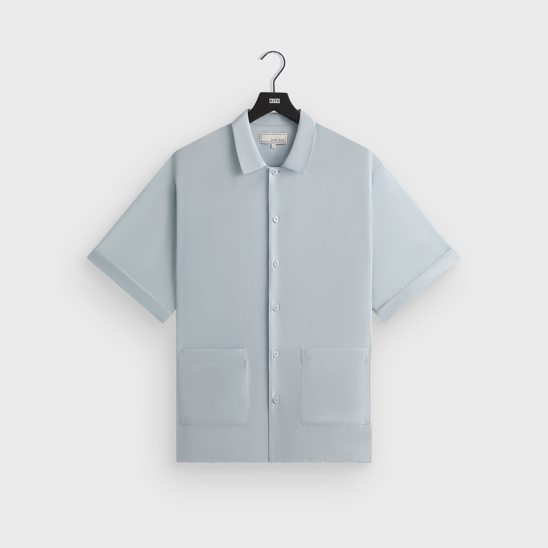 &Kin Silk Habotai Short Sleeve Reade Shirt -  Light Indigo PH