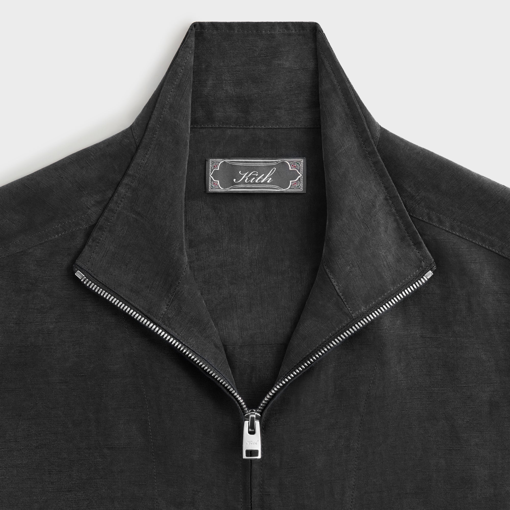 Kith Colton Zip Up Shirt - Black – Kith Europe