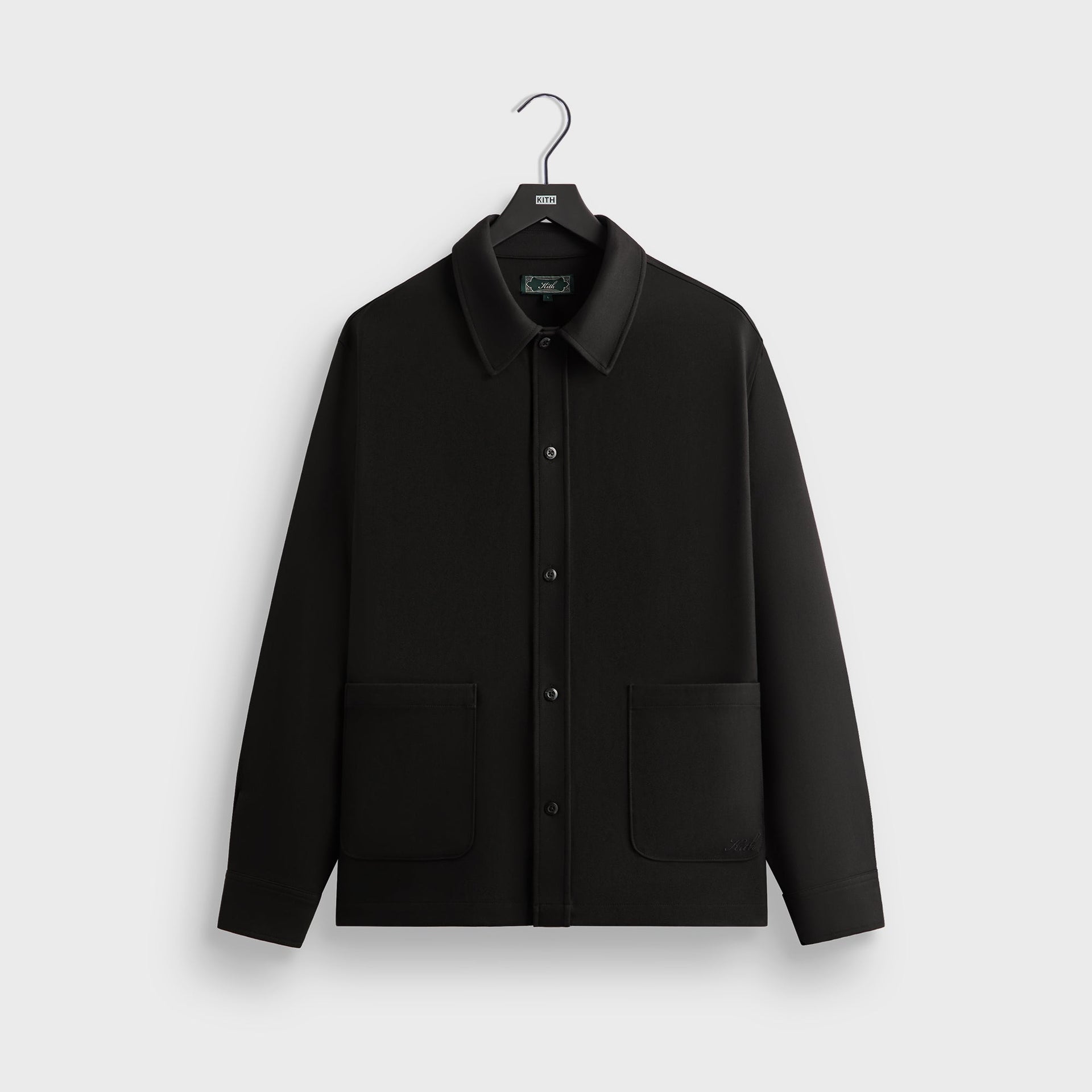 Kith Double Knit Boxy Collared Overshirt - Black