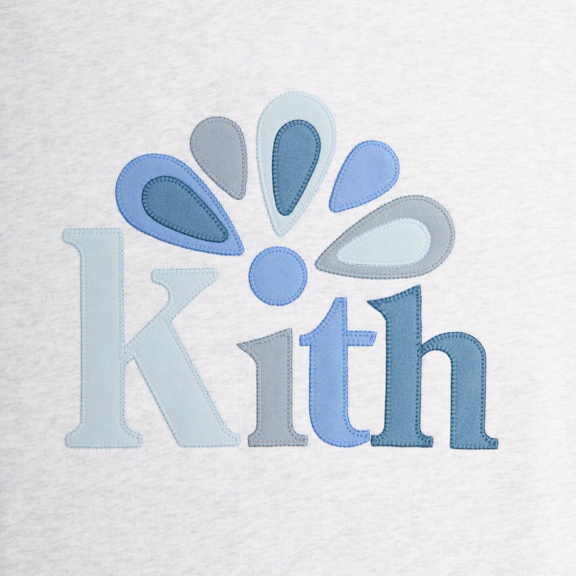 Kith Serif Applique Nelson Crewneck - Light Heather Grey